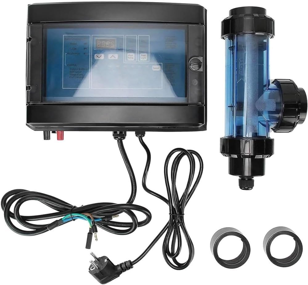 Pool Saltwater Chlorinator, 15/20/30/50 g/h Automatic Self Cleaning Salt Chlorinator Water Pool Electrolytic Salt Chlorine Generator System for Swimming Pool, Spa Pool,20g/h (Size : 50g/h)