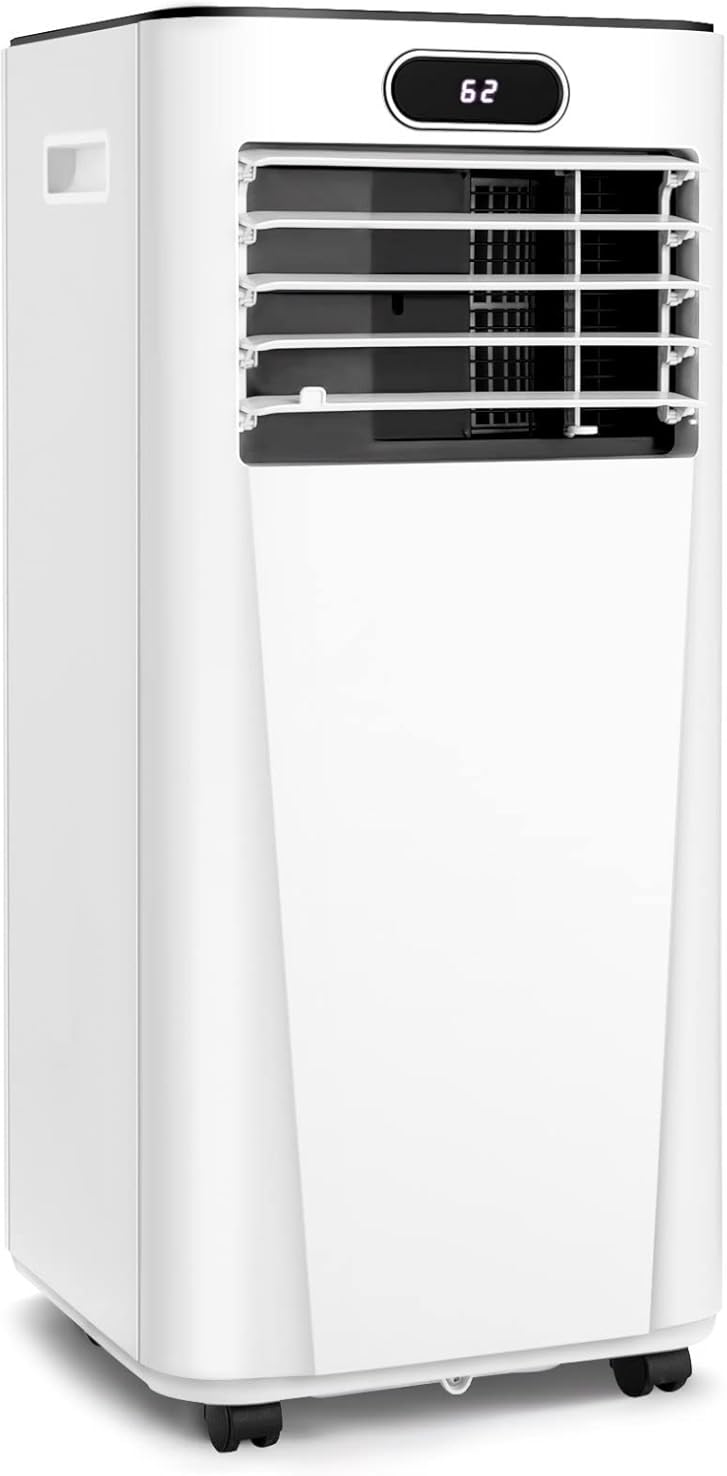 LDAILY 8000 BTU Portable Air Conditioner, 3-in-1 Air Cooler w/Fan & Dehumidifier Mode, Quiet AC Unit w/ 2 Fan Speeds & 24H Timer, 230 Sq. Ft Coverage, Remote Control (8000 BTU, White)