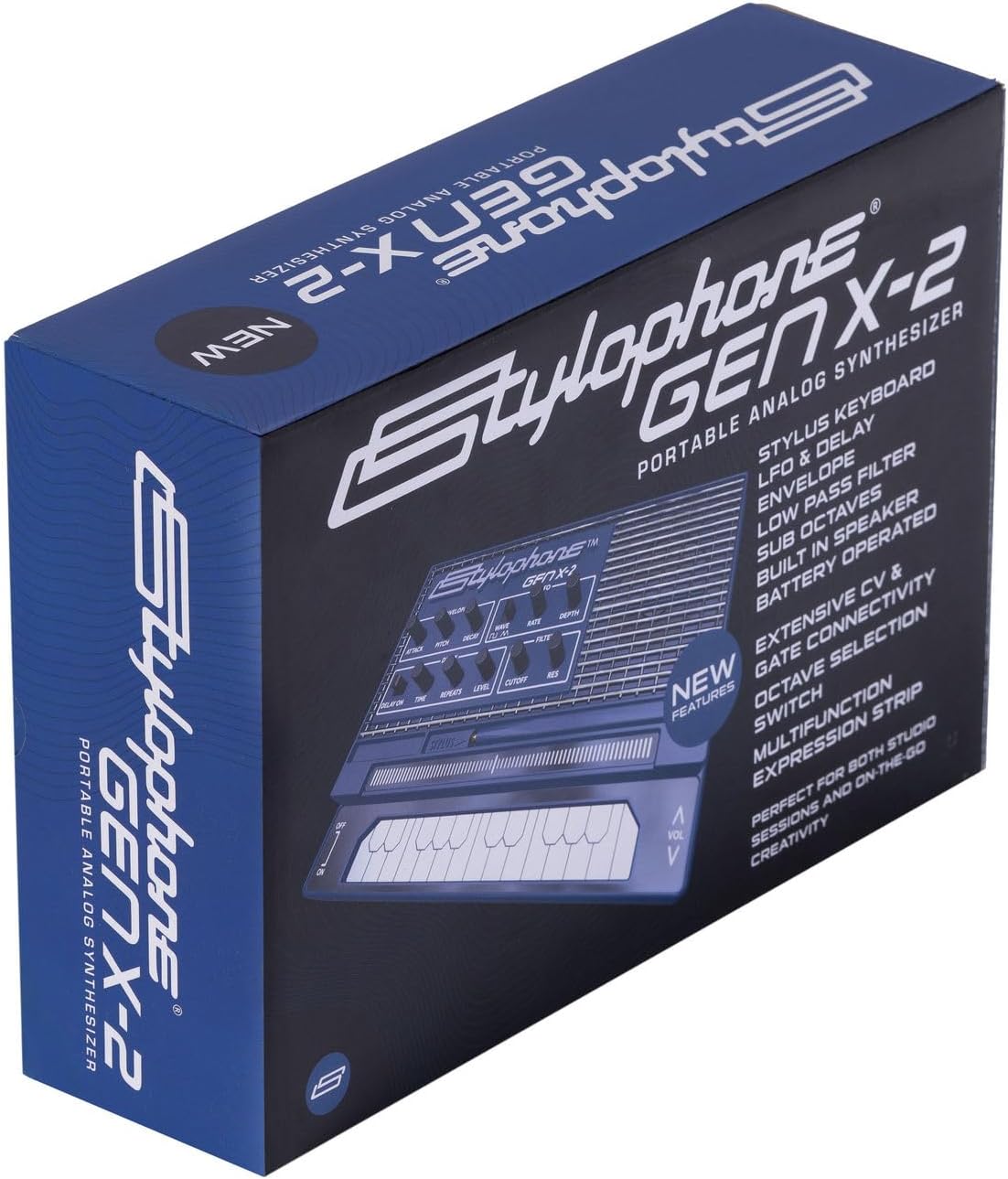 Stylophone GENX-2 Portable Analogue Synthesizer with Built-in Speaker, LFO, Filter, Analogue Delay and CV/Gate Output | Synthesizer Keyboard | Synth Musical Instrument
