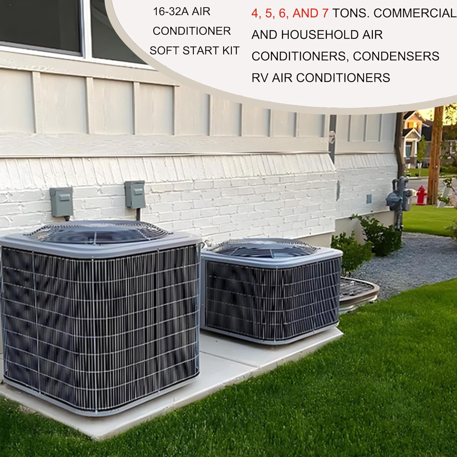 𝑼𝒑𝒈𝒓𝒂𝒅𝒆 Air Conditioner Soft Start 16-32A, Soft Start Kit for Home Air Conditioner 4–7 Ton, Ac Start Kit For Home, Reverse Motor Protection, Complete Installation Kit, 3 Years Warranty