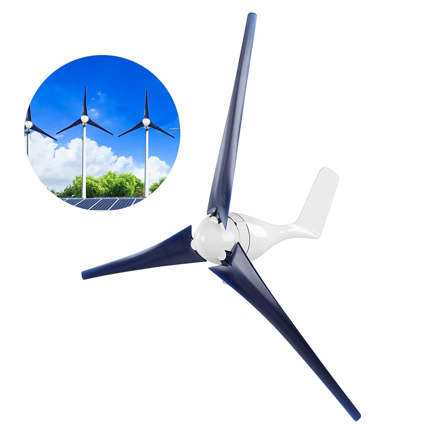 Small Wind Generator Small Wind Generator 3 Blades 1200W Wind Turbines Kit with 3 Phases AC Permanent Magnet Synchronous, Electric Ity Generator (12V)