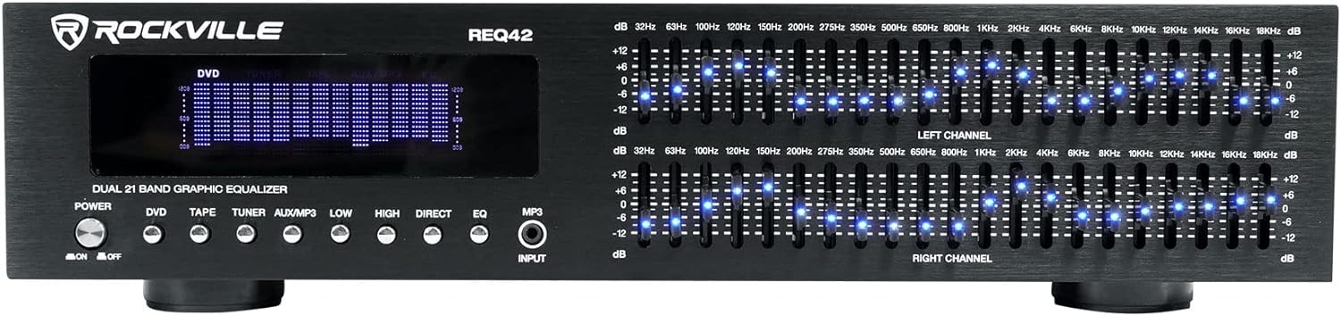 Rockville REQ42-B Dual 21-Band Graphic Equalizer, 19