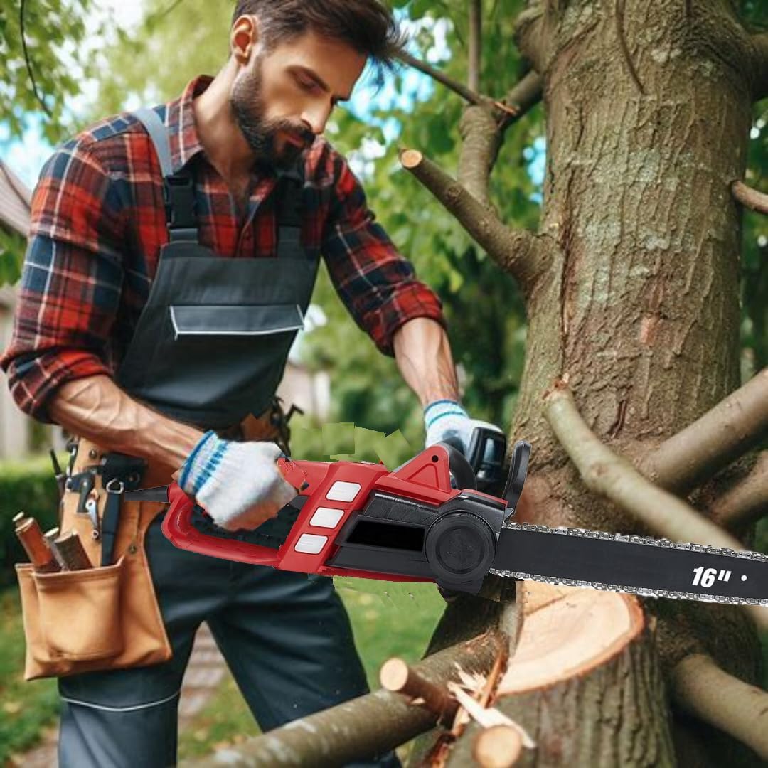 Fits BAUER 14.5 Amp 16 in. Electric Chainsaw (20112E-B) - Powerful 14.5 Amp Motor for Tougher Cuts, Low-Kickback Design, Built-in Chain Brake, Toolless Chain Tensioning, Instant Electric Start