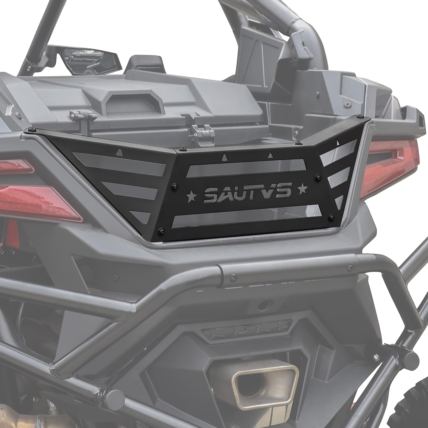 SAUTVS Rear Cargo Bed Extender Tailgate for Polaris RZR PRO R 2022-2025, Heavy Duty Steel Rear Bed Extender Cargo Tailgate Enclosure Rack for Polaris RZR Pro R 2022 2023 2024 2025 Accessories
