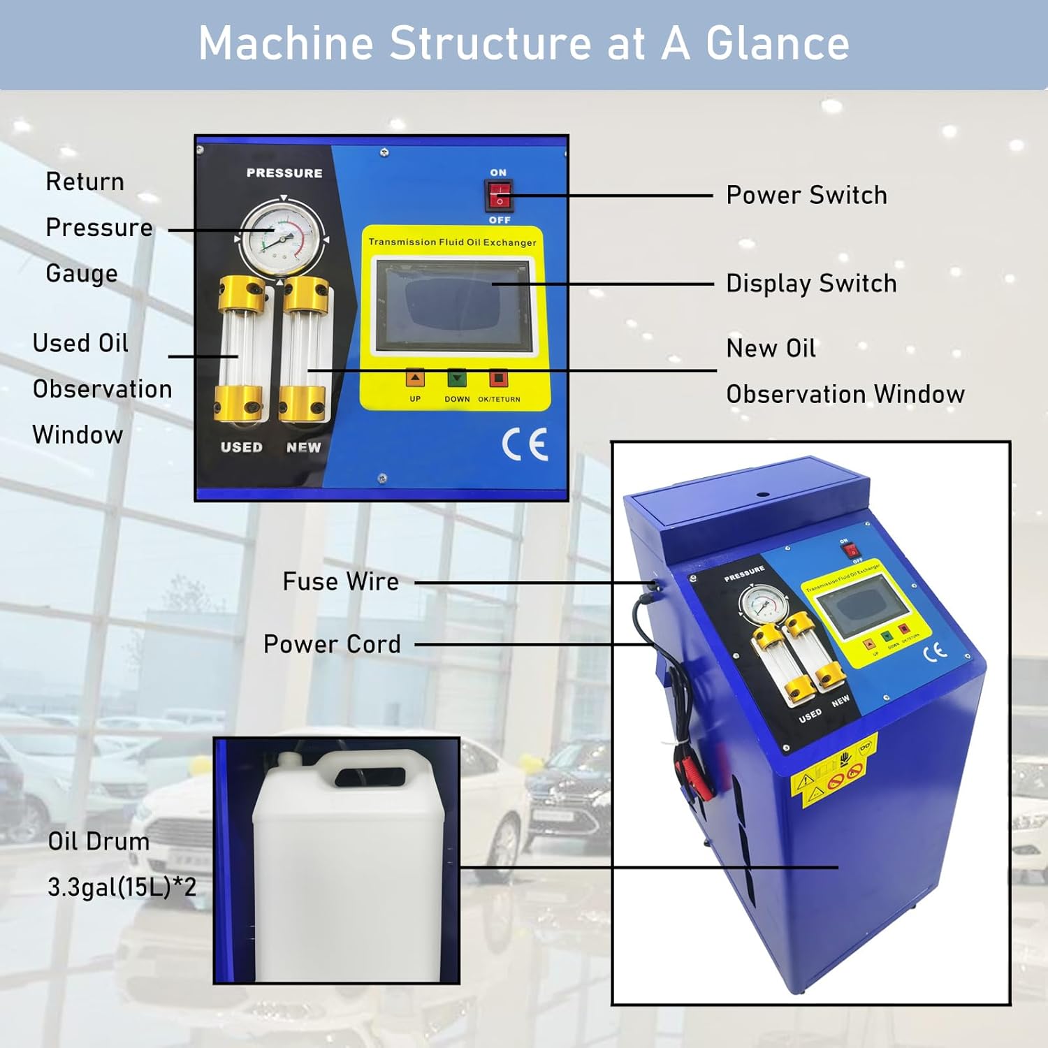 INTSUPERMAI Oil Flush Machine Auto DC12V Oil Changer Flush Cleaning Machine Automatic Transmission Fluid Exchanger Fluid Exchange Machine with Computer Control for Changing Oil