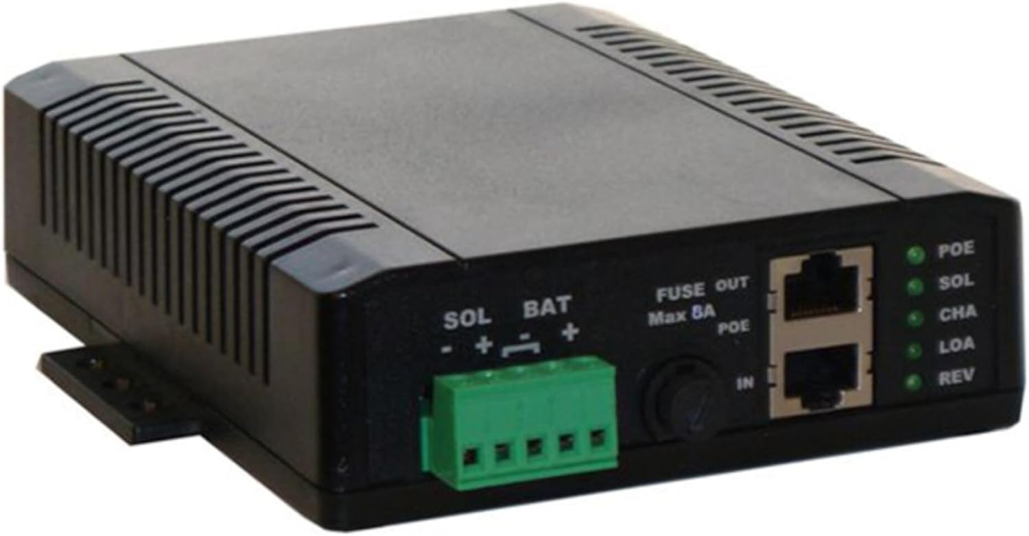 Tycon Systems TP-SCPOE-1224 Poe & Solar 8A Dual Input Battery Charging Controller - 12V in and 24V POE Out