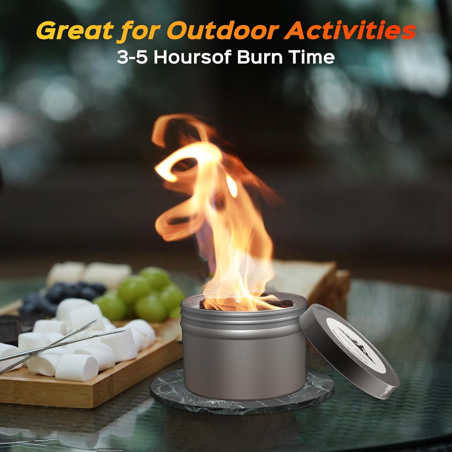 2 Pack of Portable Campfire, Smores Fire Pit, Outdoor Fire Pits, 3-5 Hours of Burn Time, No Embers-No Hassle, Emergency Heat, Portable Tabletop Fire Pit for Party Camping Picnics and More