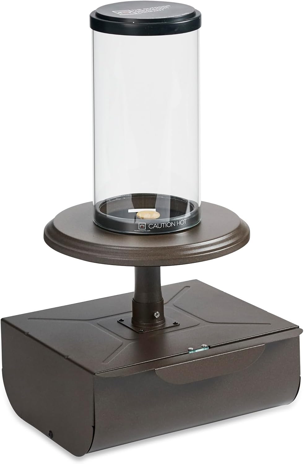 Outdoor GreatRoom Co Tabletop Fire Pit - Glass Lantern for Outside Patio Table with Umbrella Hole - Table Top Firepit Works with 1-Pound Propane Gas Tank for Up to 6 Hours (2,400 BTU)