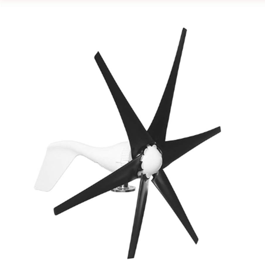 6000W 12V/24V 5 Blade Horizontal Wind Turbines Generator Blade Color Opition Home Outdoor Power Windmill Energy Turbines Charge,Black,24v