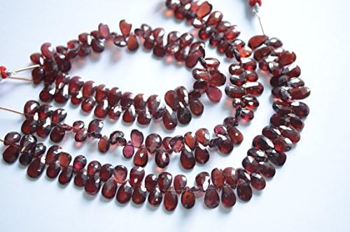 13 inch natural beads strand of 5x8-6x9-7x12mm faceted pear pyrope garnet gemstone briolletes beads for DIY jewelry - necklace, bracelet, earring, ring.