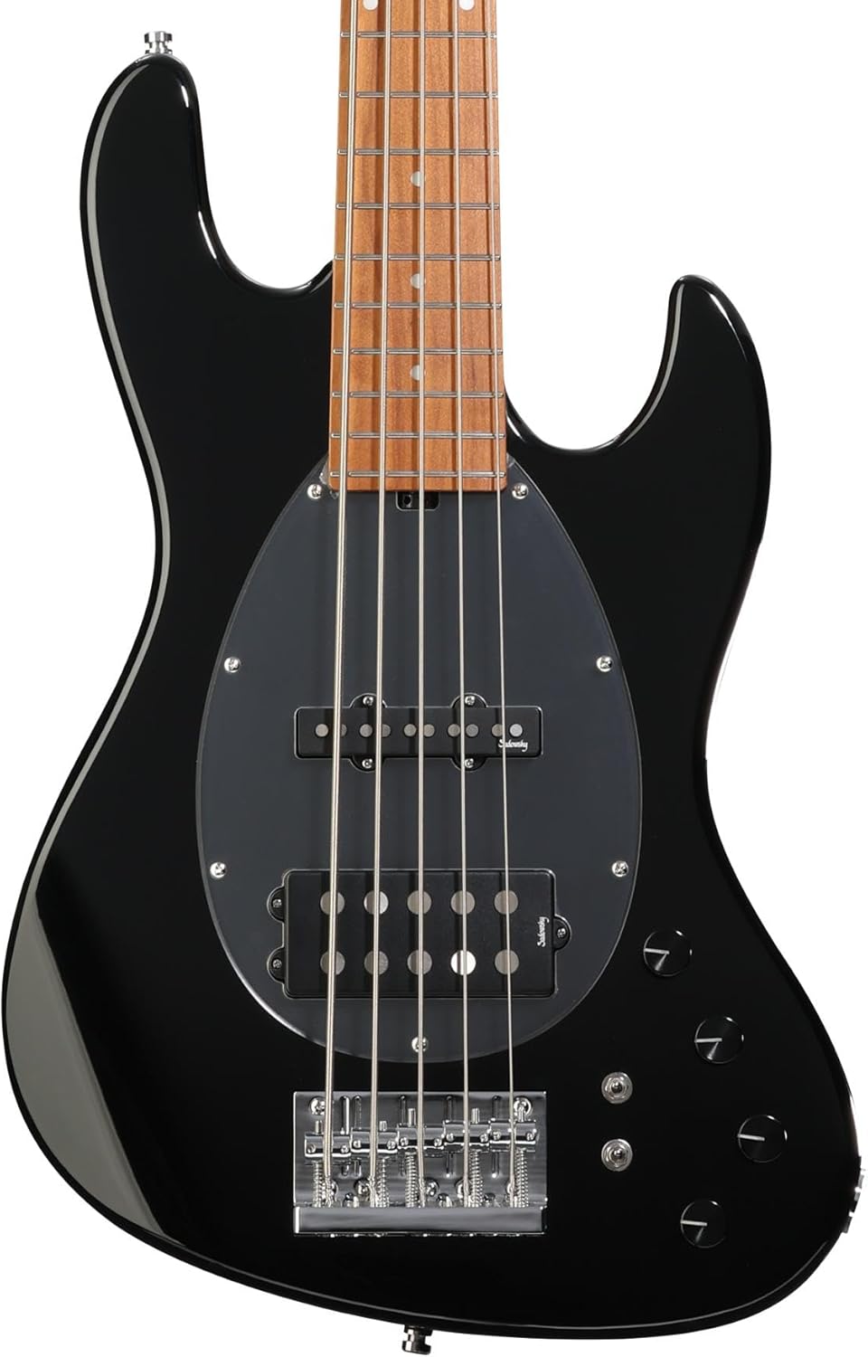 Sadowsky MetroExpress Vintage M/J 5-string Bass Guitar - Black, Roasted Maple Fingerboard