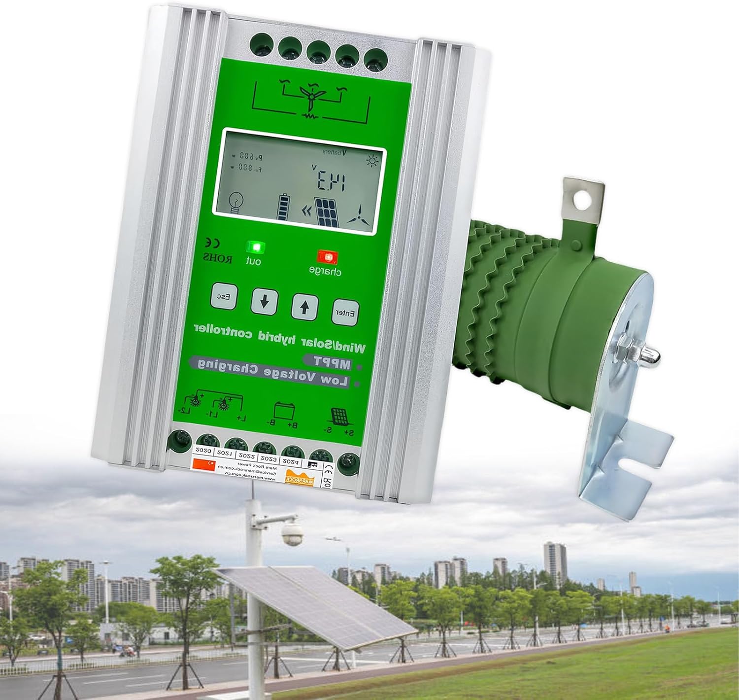 12v/24v/48v Off Grid Mppt Wind Solar Hybrid Charge Controller, 1000w Wind Turbine and 1000w Solar Panel Charge Controller with Boost Function and Load Dumping,24V-400W