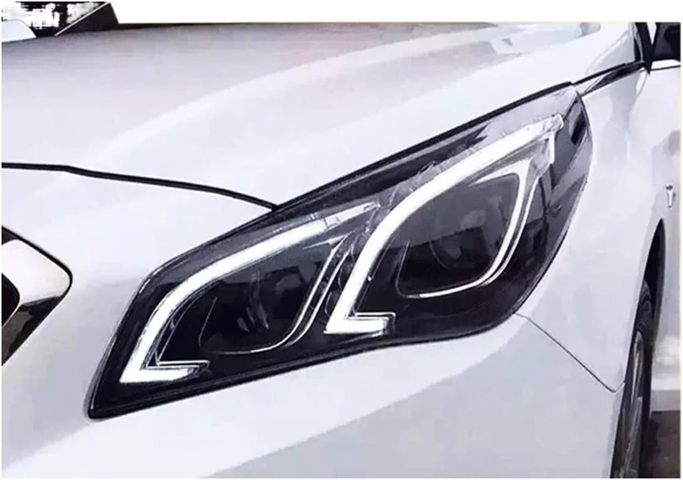 Headlights Compatible For Hyundai Sonata 9 2015 2016 2017 LED Headlight DRL Head Lamp Angel Eye Bi-Xenon Lens Front Light Accessories