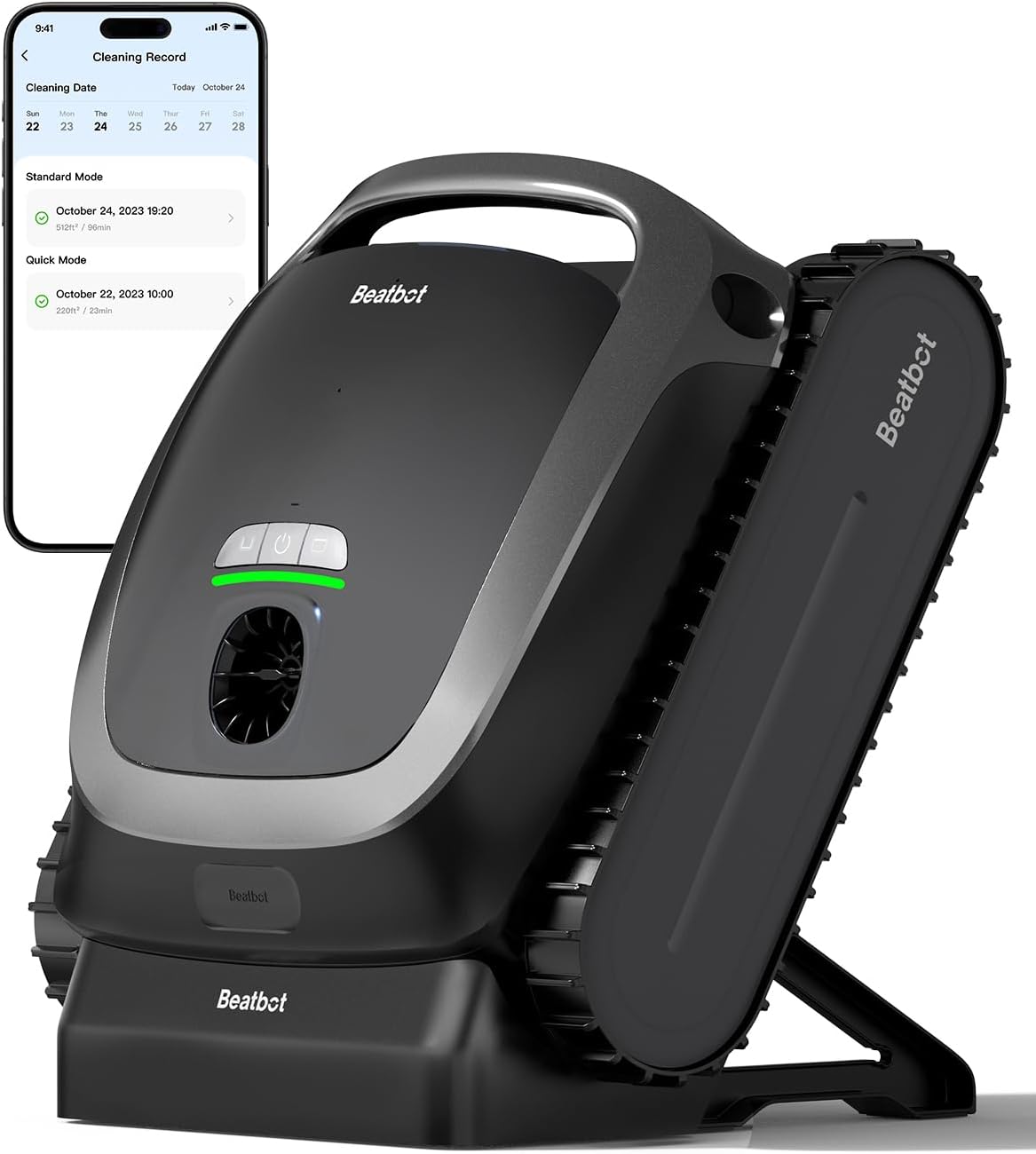 Beatbot AquaSense Cordless Robotic Pool Vacuum Cleaner - Intelligent Path Opimization, Cleans Floor, Walls, and Waterline - Suitable for Above & In-Ground Pools up to 2,260 sq.ft. - Silver (Renewed)