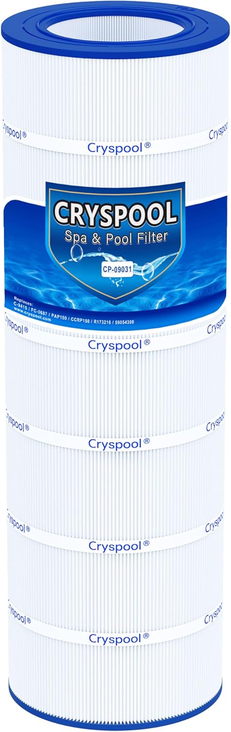 Cryspool® 09031 Compatible with Clean & Clear CCRP150, CC150, R173216, Posi-Clear PXCRP 150, PAP150, 59054300, 160317, 160355, 160352, C-9415, 150 Sq. Ft Pool Filter Cartridge, 1 Pack