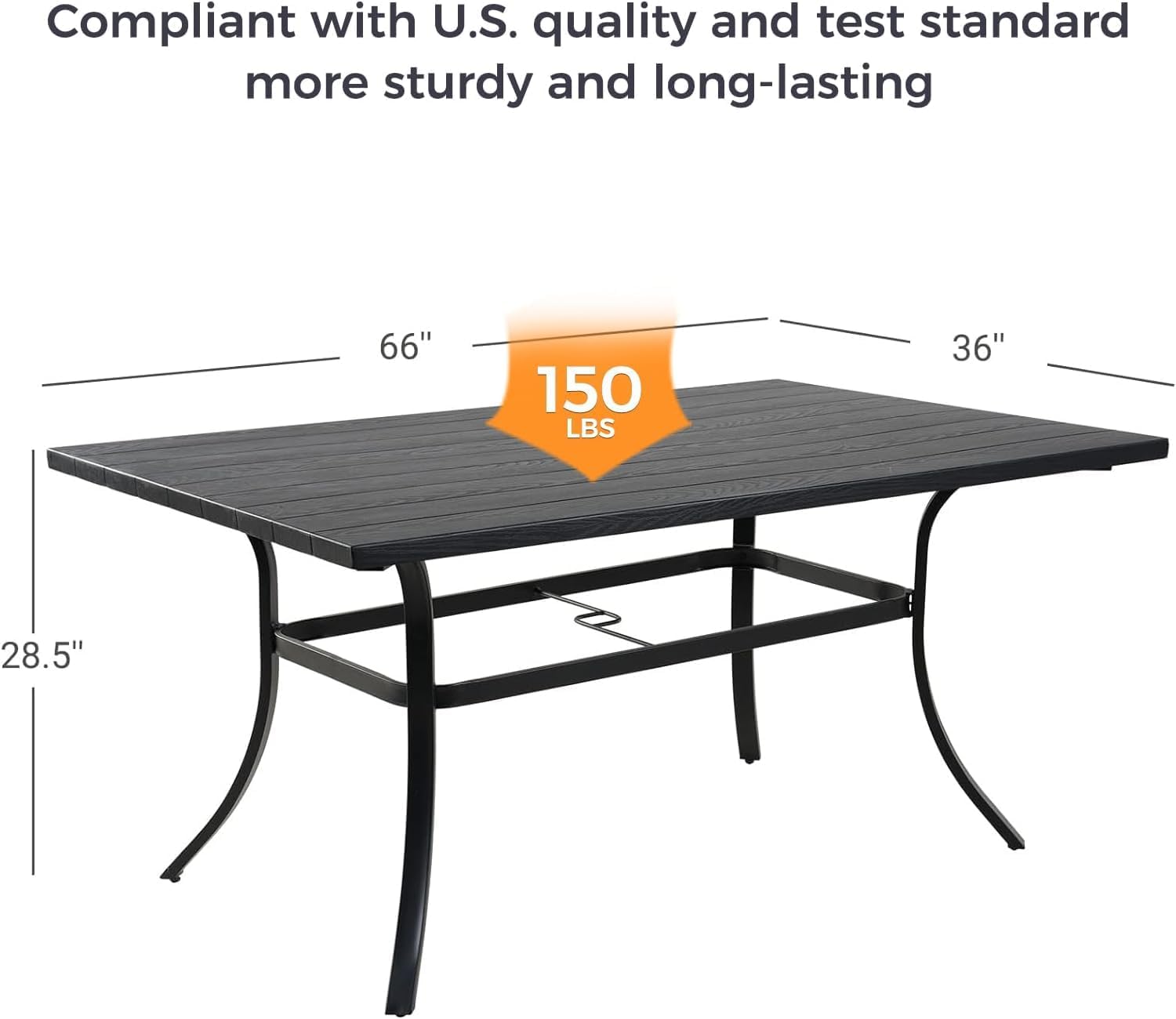 Grand patio 10-Piece Patio Dining Set for 8, 8 E-Coated Outdoor Dining Set Fixed Patio Dining Chairs with Olefin Cushions & 2 Rectangular Faux Woodgrain Table with 1.5”Market Umbrella Hole