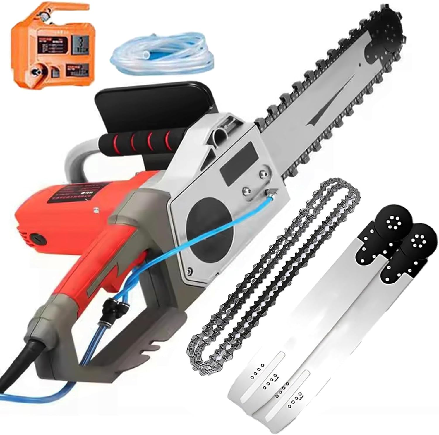 Electric Concrete Chain Saw, 6000RPM Handheld Chainsaw Wall Cutter, Electric Diamond Chain Saw, Concrete Wall Cutting Machine, with Water Fed Dust Suppression, Powerful,48CM