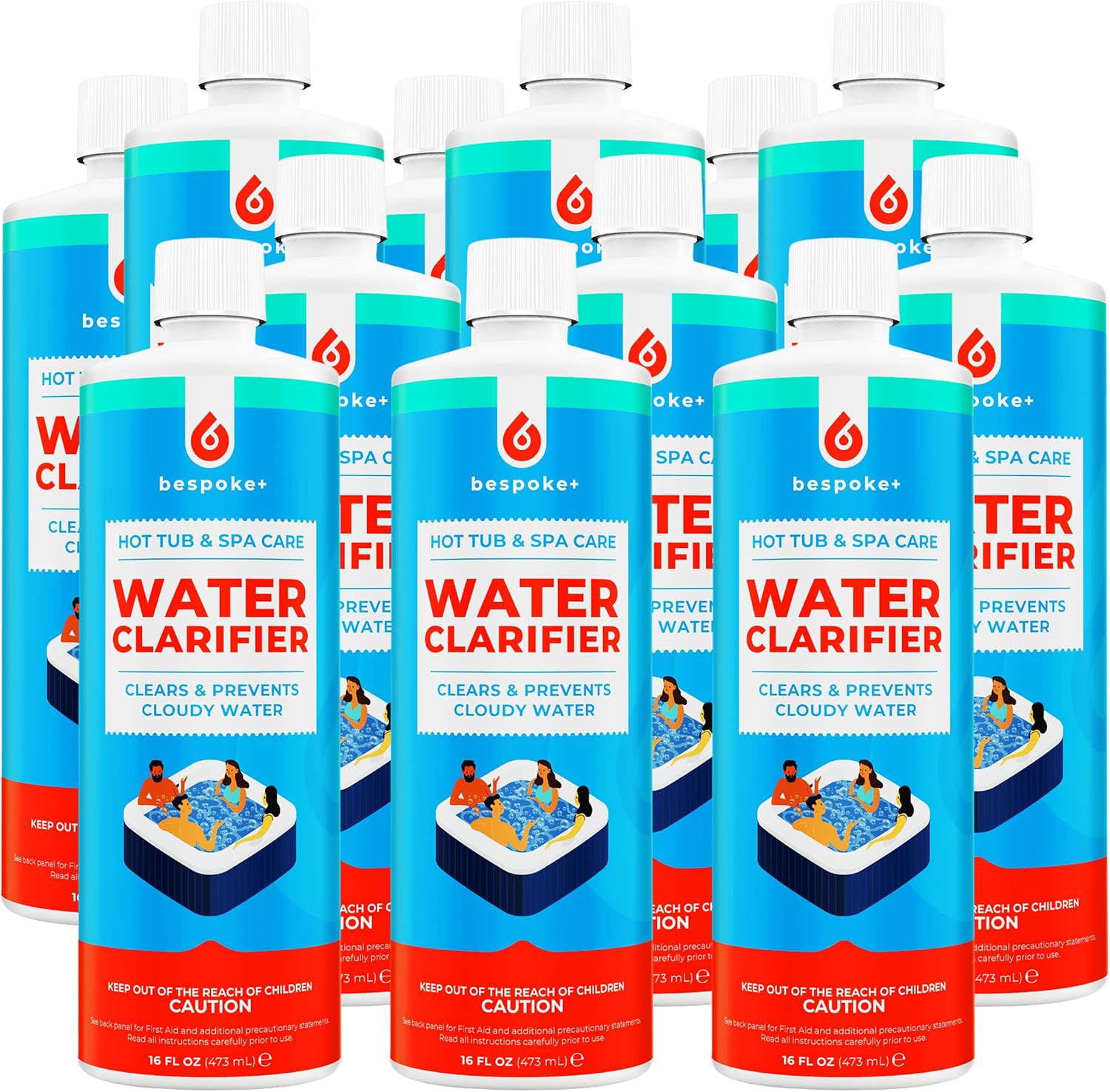 Spa & Hot Tub Clarifier to Eliminate Cloudy Water - Spa Water Clarifier for Hot Tub Chemical - Spa Clarifier for Hot Tubs - Spa Clarifier HotTub Owners Rely on for Clear Water 16Oz -Pack of 12