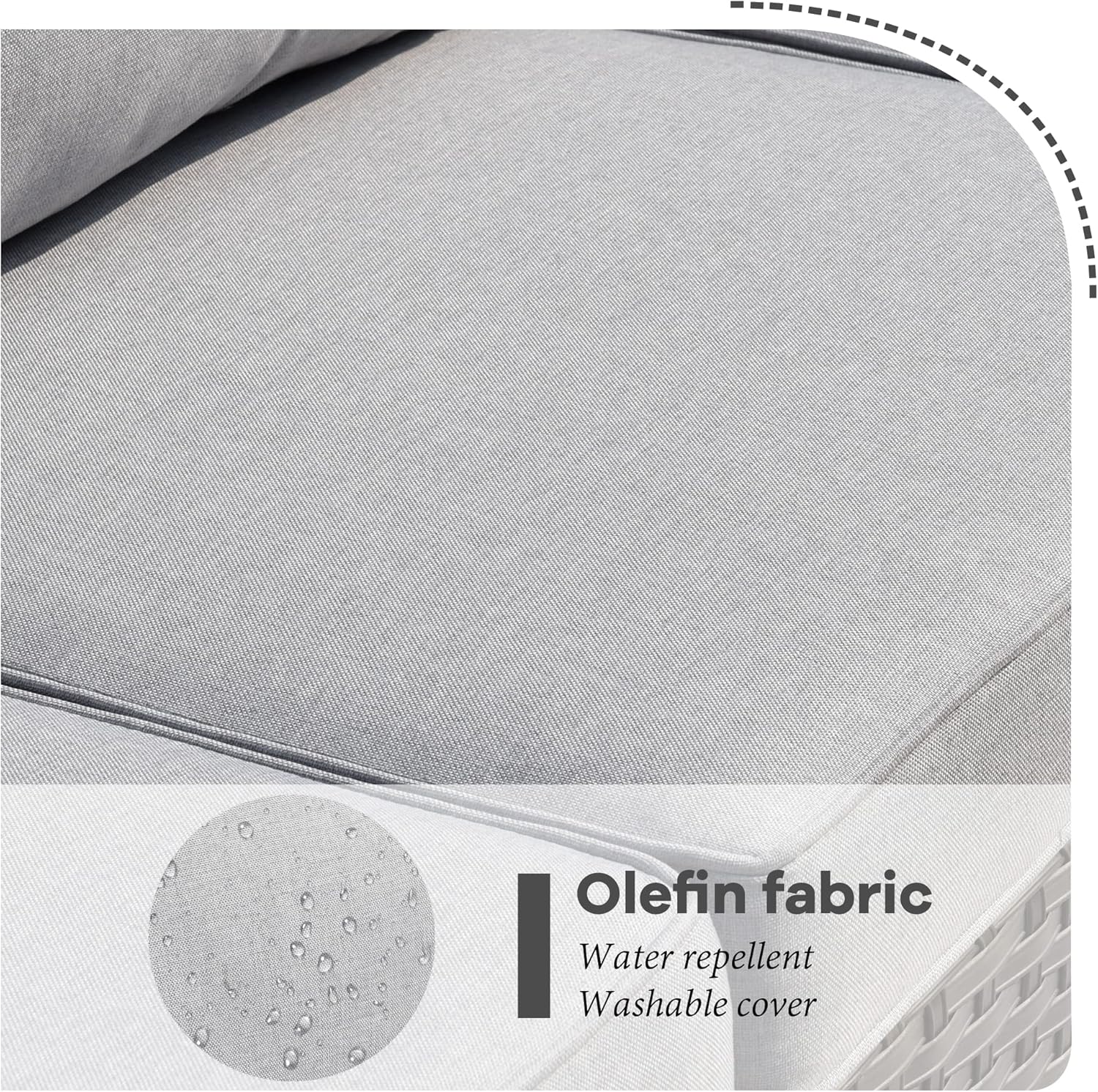 HOOOWOOO 13 Piece Patio Sectional Furniture Set with Fire Pit Table,Modern Wicker Outdoor Conversation Sofa Sets,All Weather Modular L Shaped Outside Couch Swivel Chair Set(Light Grey)