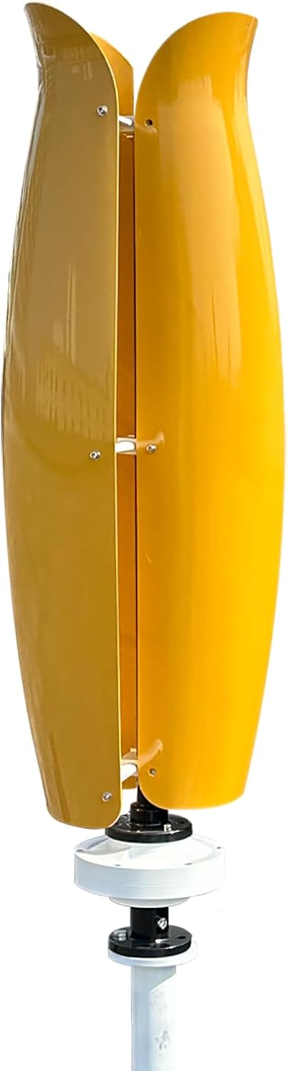 3000W Magnetic Levitation Wind Turbine 12V / 24V / 48V Wind Turbine With Controller And Unloader, No Noise Vertical Axis Wind Turbine Generator For Home, Street Lighting,Yellow,3000W48V