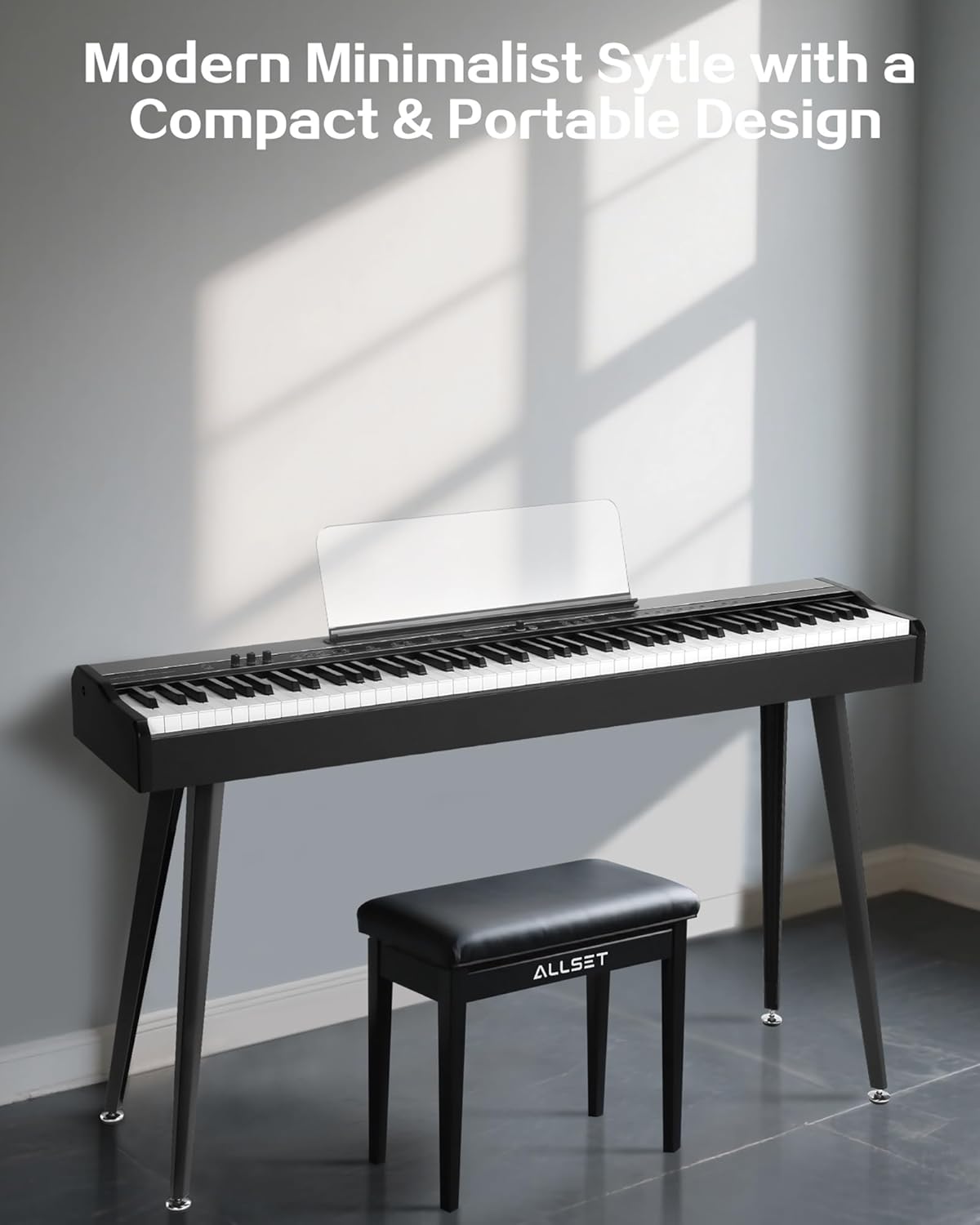 88 Keys Weighted Keyboard Electronic Keyboard Piano USB-MIDI Connecting Electric Piano Digital Piano Triple Pedal Comes with Headphones 128 Tones for Beginners Adults