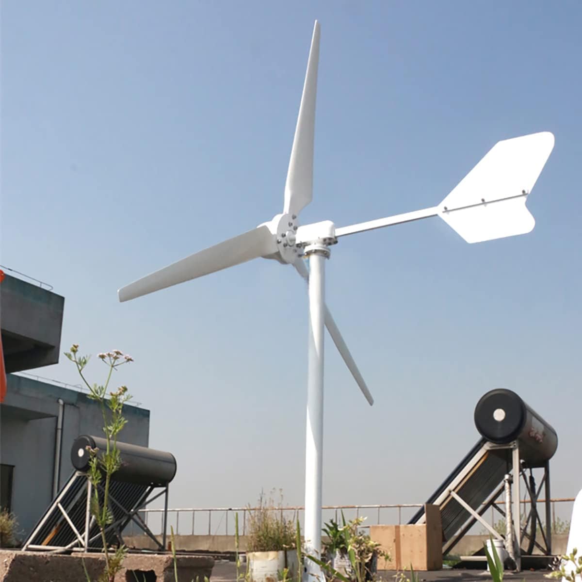 5000W 48V AC Horizontal Wind Turbine 5KW Wind Power Generator Kits 3 Blades 1.6M On Grid/Off Grid Wind Turbines Windmill High Efficiency for Home Industrial Marine RV Farm (No Pole)
