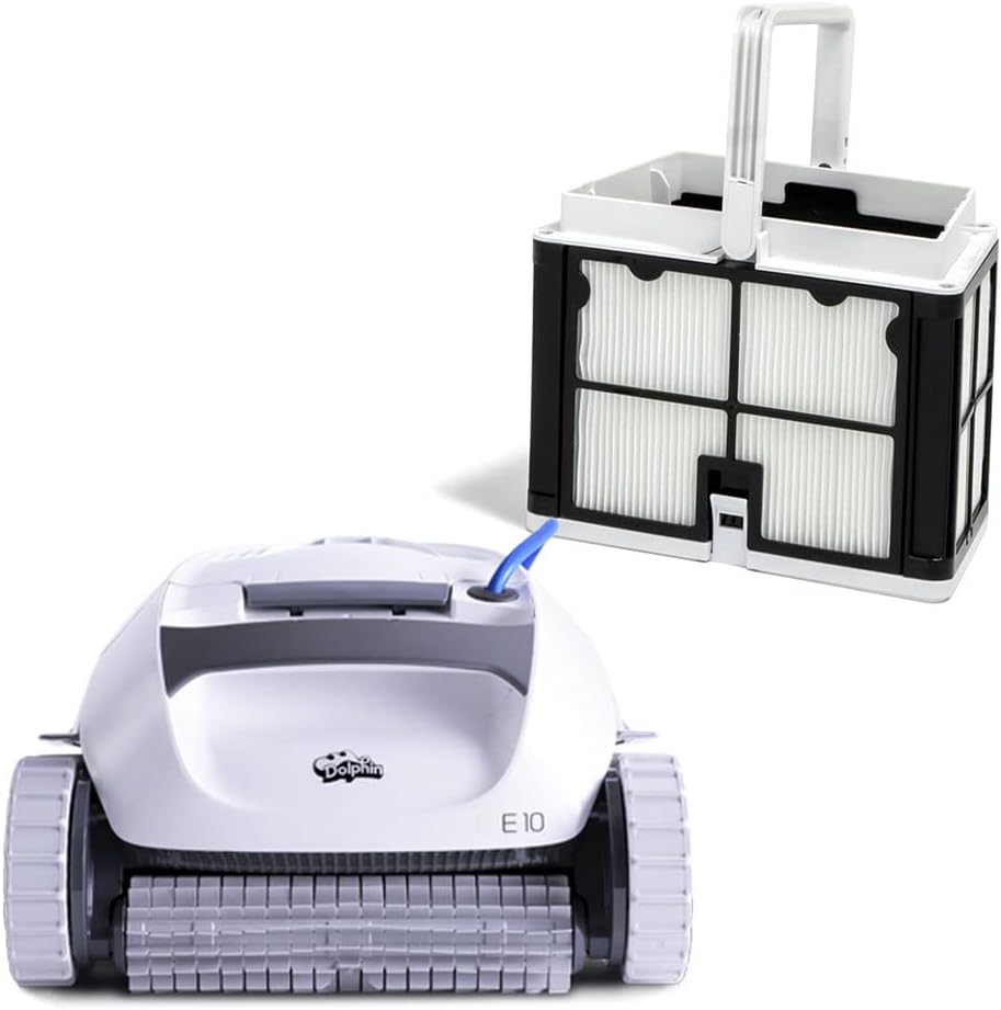 Dolphin (2025 Model) E10 Automatic Robotic Pool Vacuum Cleaner Includes Ultra-Fine Filters for an Ultimate Clean, Ideal for Above-Ground Pools up to 30 FT in Length