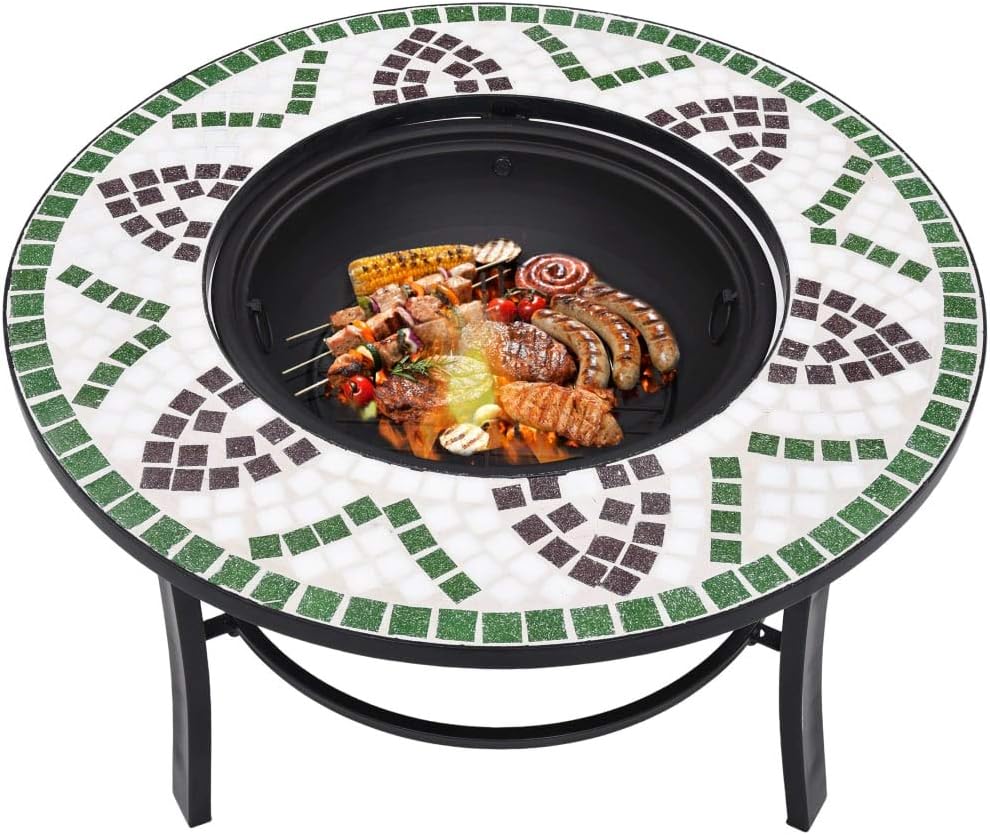 CHARMMA Mosaic Fire Pit Green 26.8
