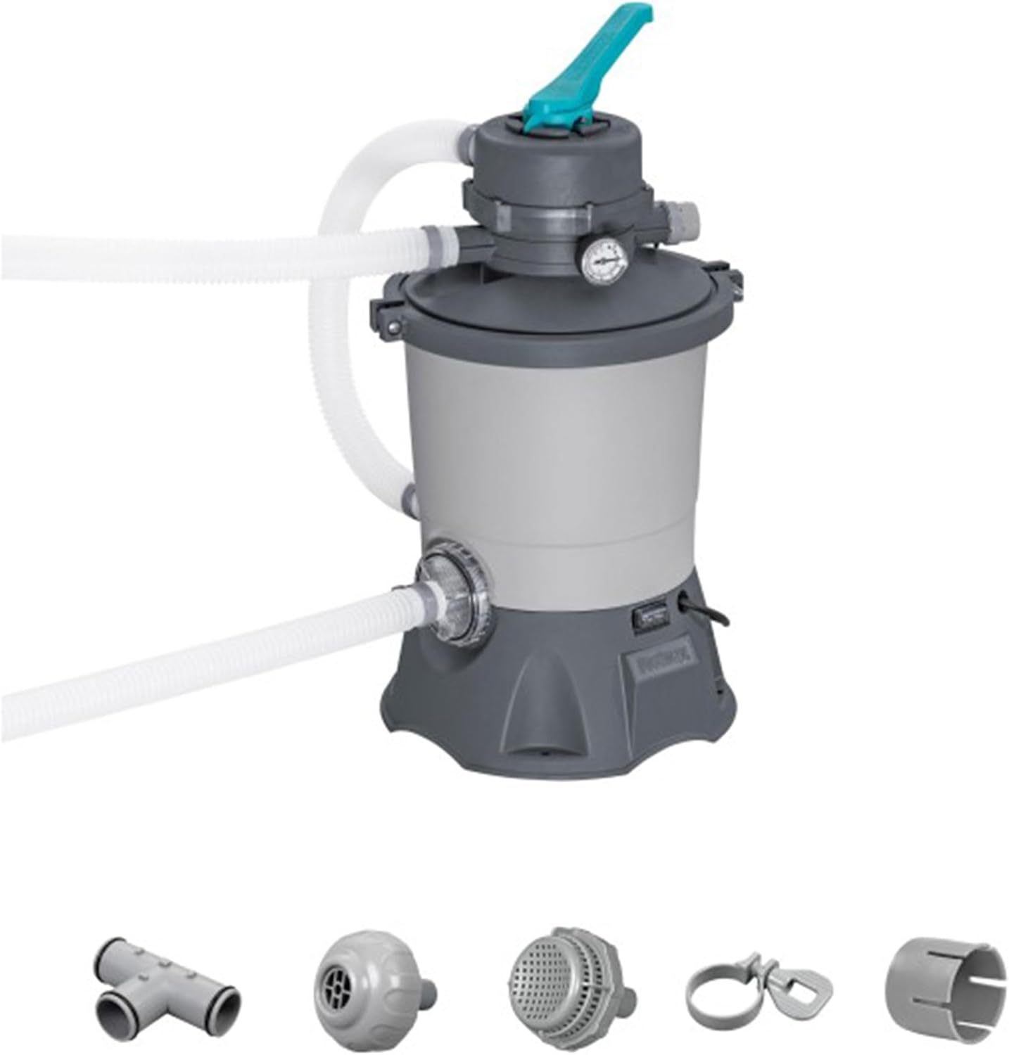 Bestway 950 Gallon Sand Filter Pool Pump for 300 to 4,800 Gallon Above Ground Outdoor Swimming Pools with Pre-Filter Strainer for Clean Water