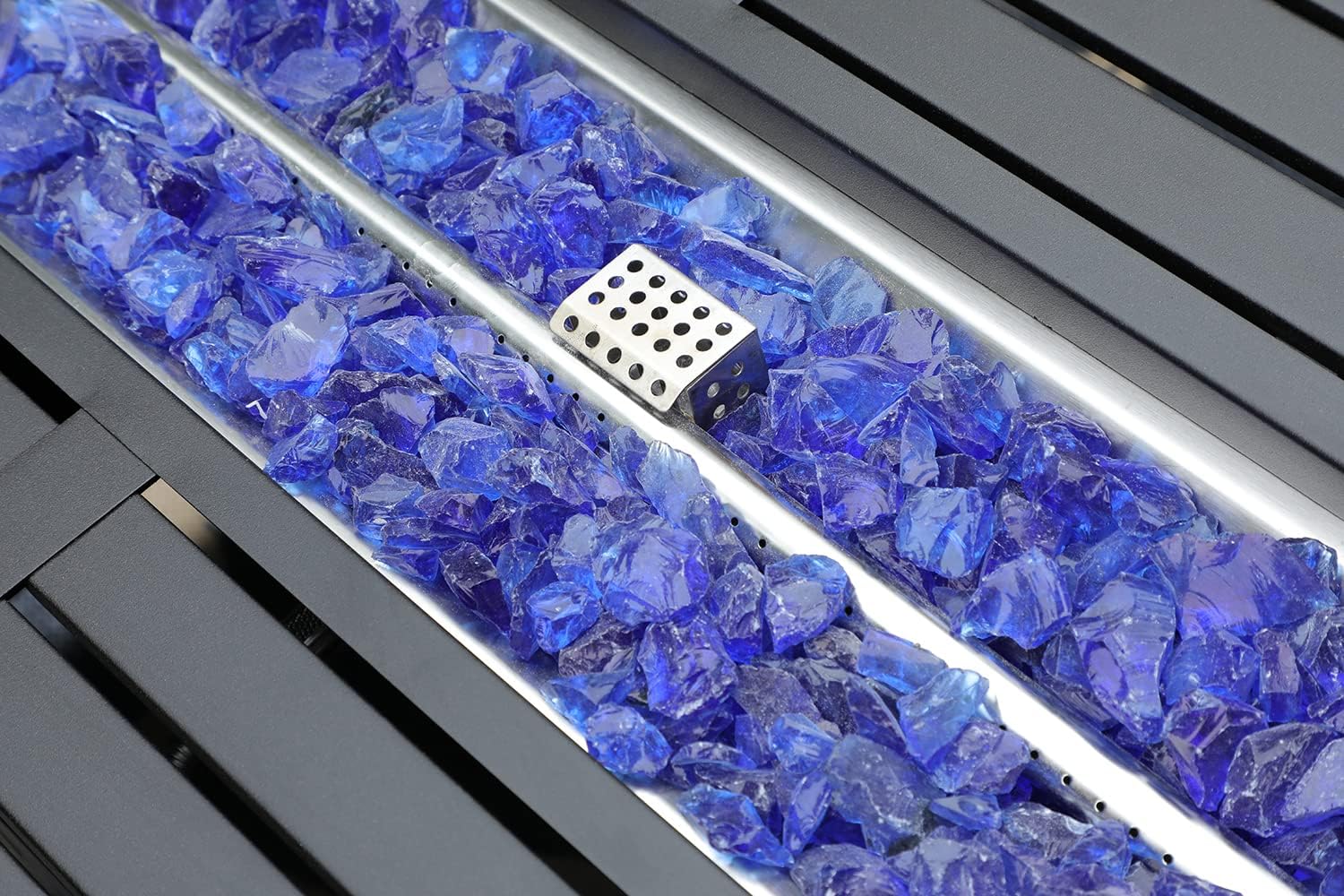 Gas Fire Pit Table 45 inch 50,000 BTU Square Outdoor Propane Fire Table Fireplace for Patio Garden Camping Outdoor Heating with Blue Fire Glass