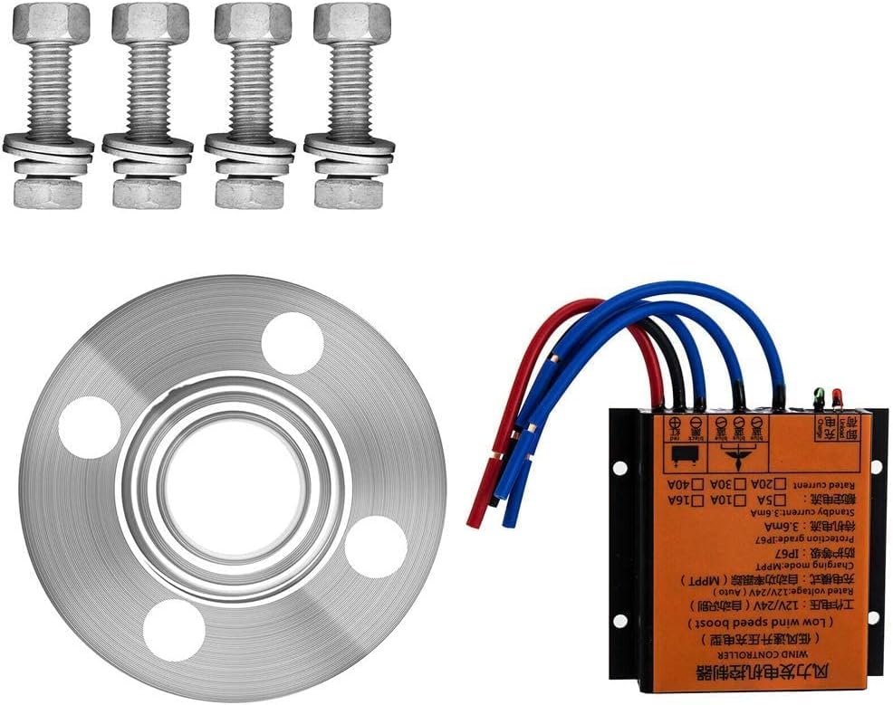 Vertical Wind Turbine Low Torque High Power Wind Power Turbine Generator with 2 Blades White 10000W 12V-220V with Three-Color Glass Fiber Leaf Blade