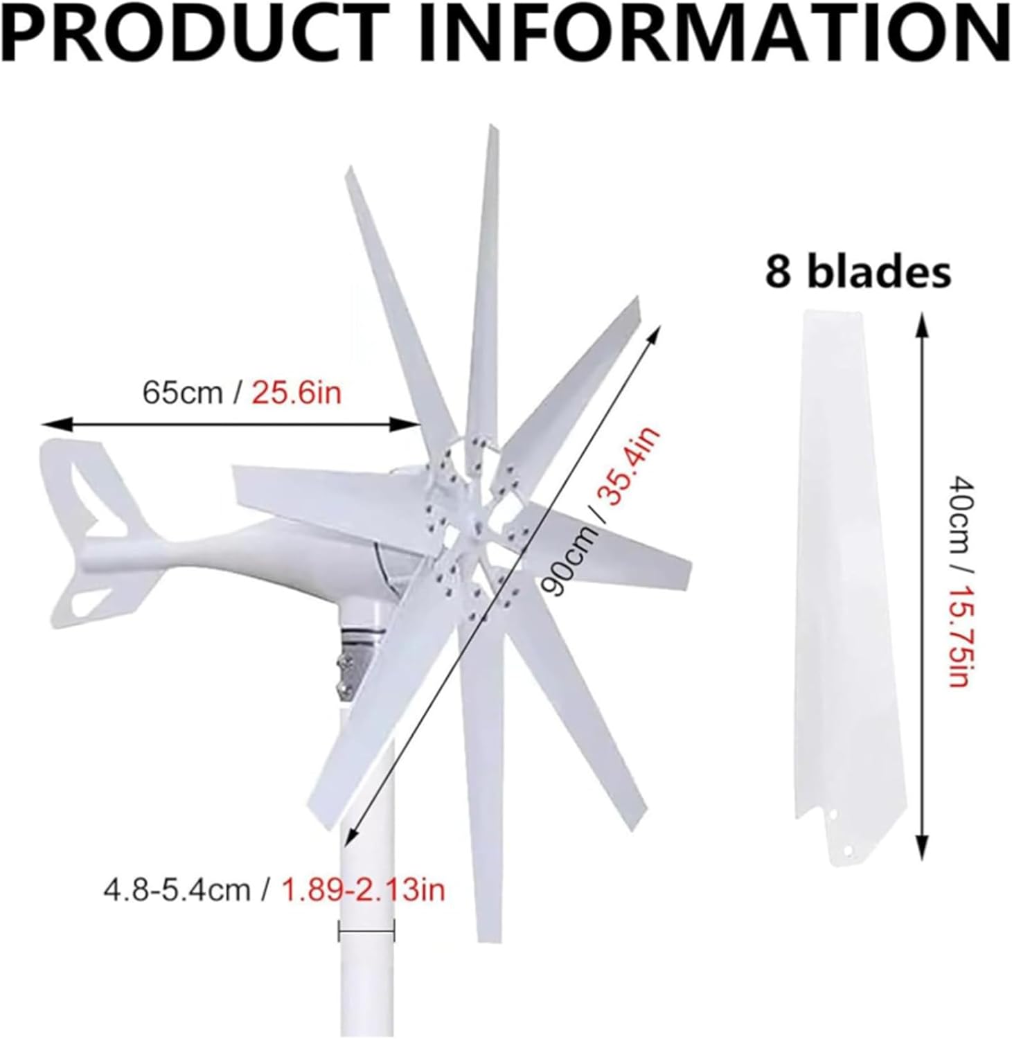 Horizontal Wind Turbine 12V 24V 48V 12000W with MPPT Controller 8 Blades Wind Turbine Generator 220V for RV Boat House Wind Generator