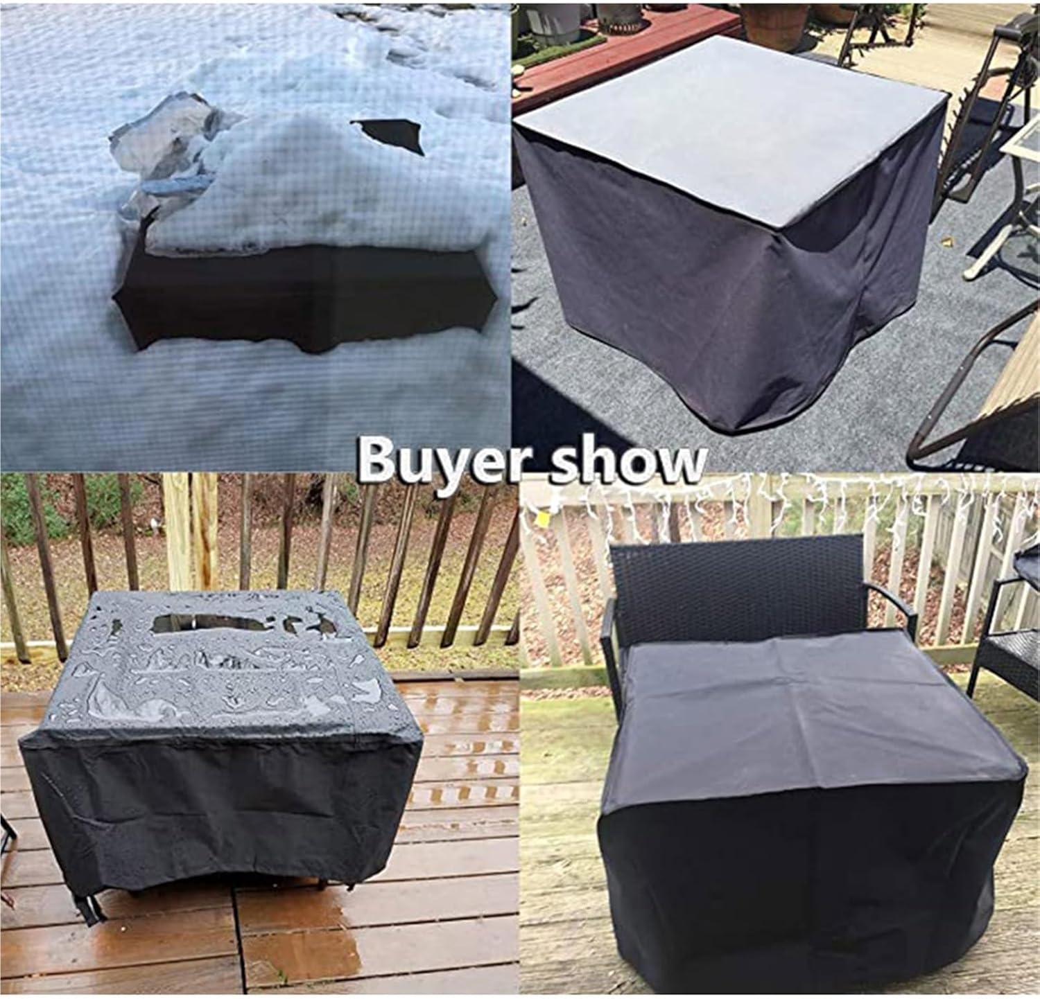 18 Size Fire Pit Cover Square Waterproof Dustproof Fireplace Outdoor Furniture Cover for Patio Fireplaces(Silver,68x68x120cm)