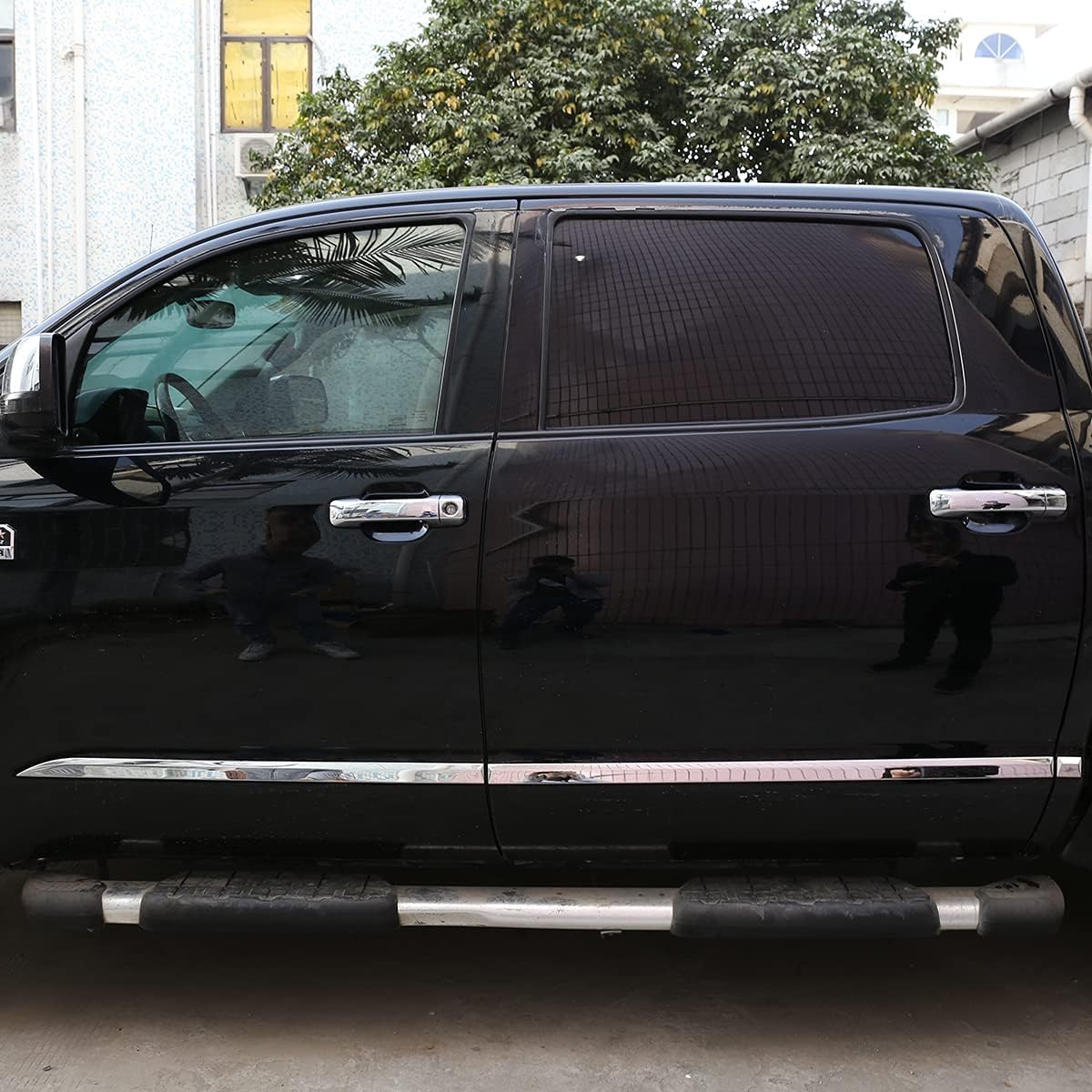 Aunginsy Car Body Panel Trim Strip Compatible with Toyota Tundra 2007-2021 Car Body Door Side Panel Stainless Steel Waistline Sticker Long Stripes Molding Decorative Cover Protect Exterior Accessories