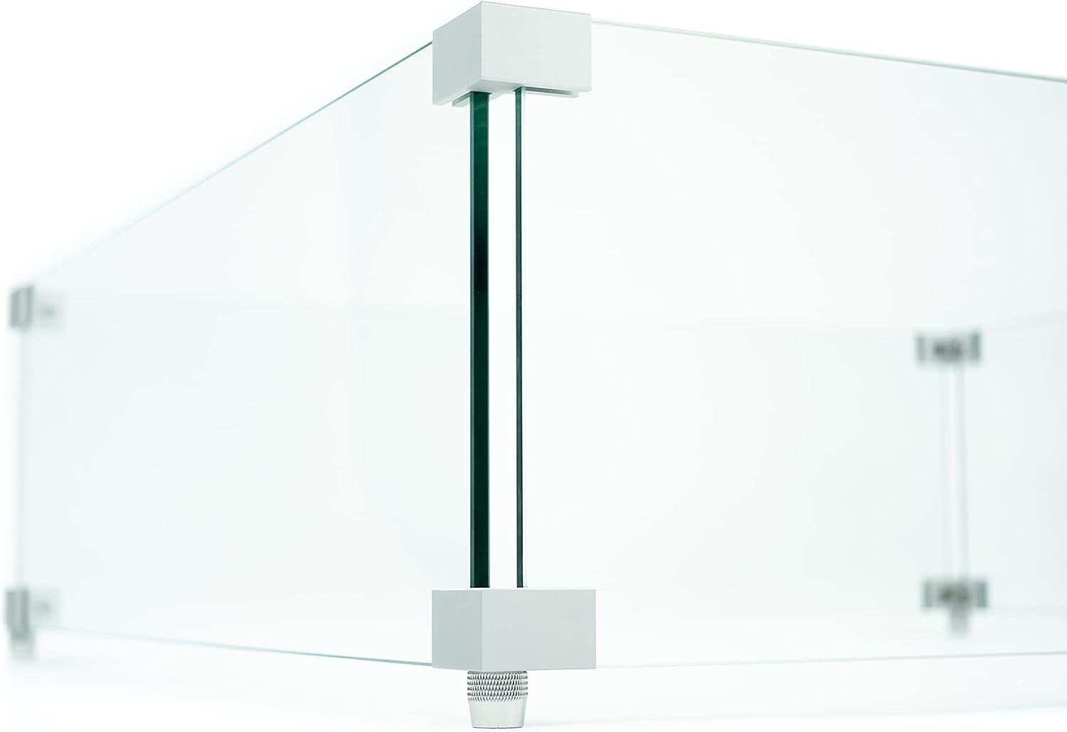 AMS Fireplace | Fire Pit Table Square/Rectangular Tempered Glass Wind Guard-Fire Flame Guard 1/4