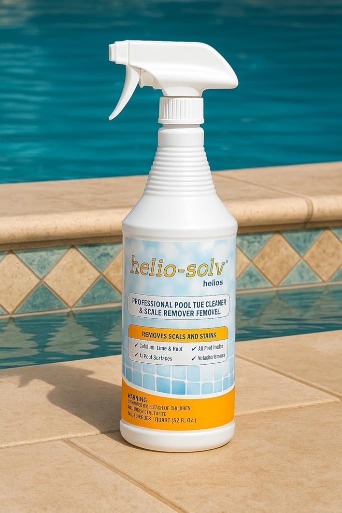 Helio‑Solv Professional Pool Tile Cleaner & Scale Remover – Removes Calcium, Lime, Rust & Mineral Deposits on Waterline