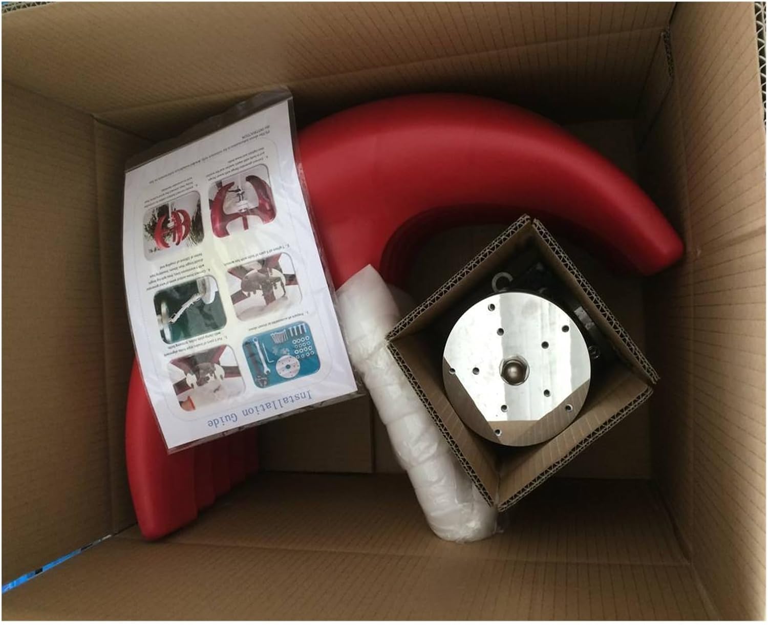 Windmill Generator, Lantern Shape 5KW 12V 24V Vertical Wind Power Turbine Generator Kit For Home 5000W Low Noise Windmill Low Wind Speed Starting Wind Turbines (Color : Rojo, Size : 12V)