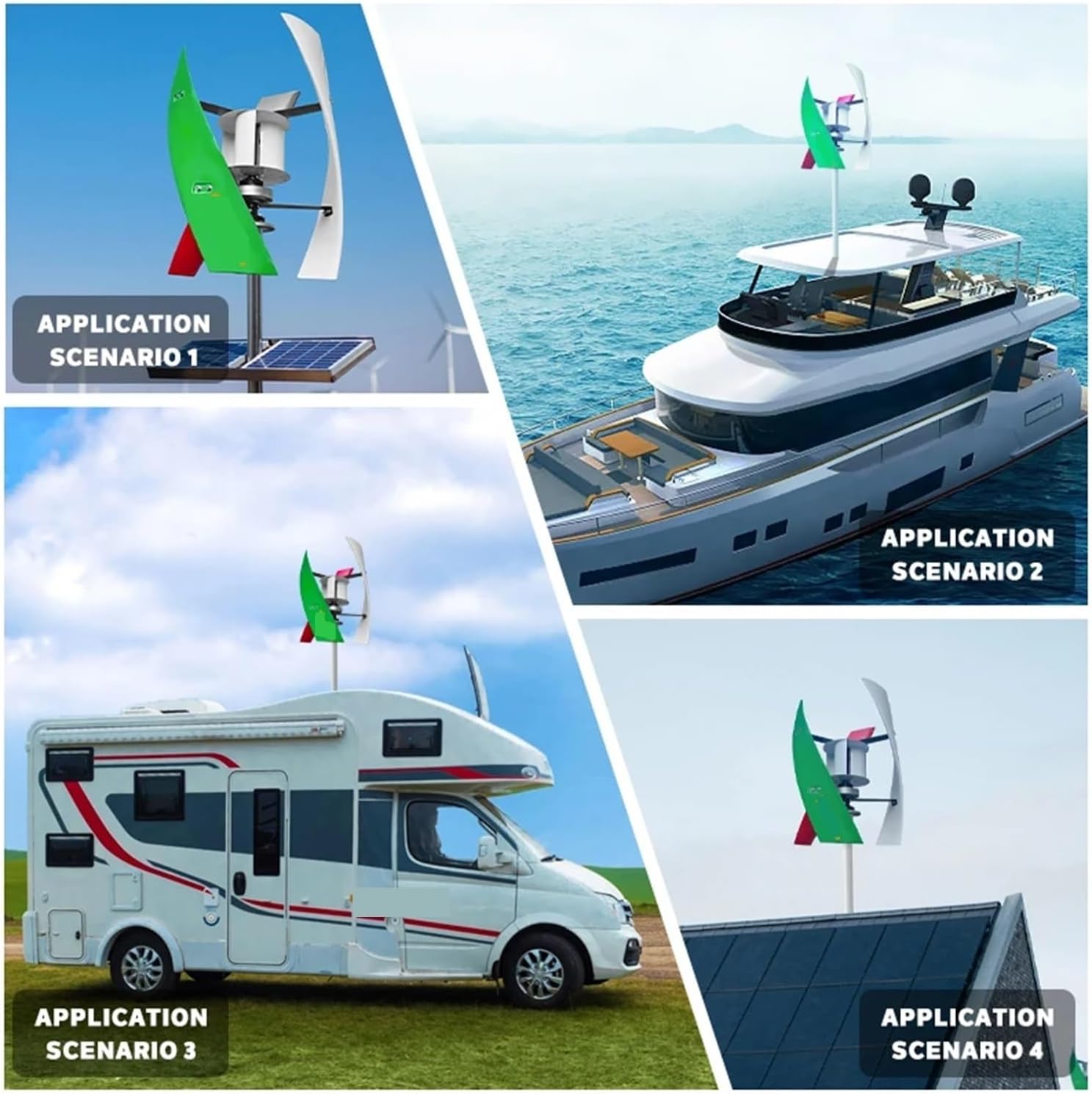 Wind Turbine Generator Kit, 5000W Vertical Wind Turbine Yacht Farm Family Farm Low Wind Speed Starting Wind Turbines for Hybrid Solar Wind System(24V)