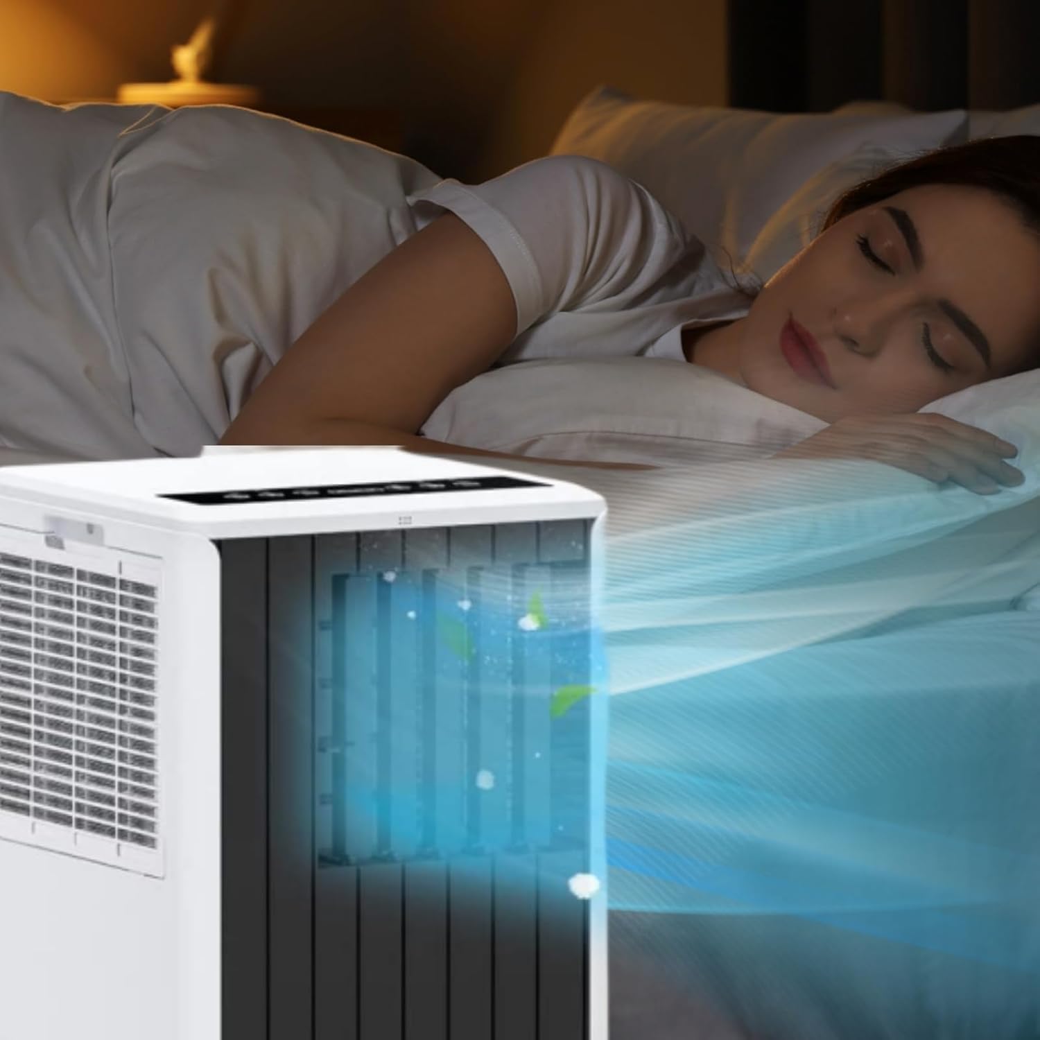 8,000 BTU Portable Air Conditioner Cools For Room Up to 350 Sq.Ft,3 IN 1 Quiet Portable AC Unit With Remote Control for Campervan,Office,Temporary Space,JHS,Gray