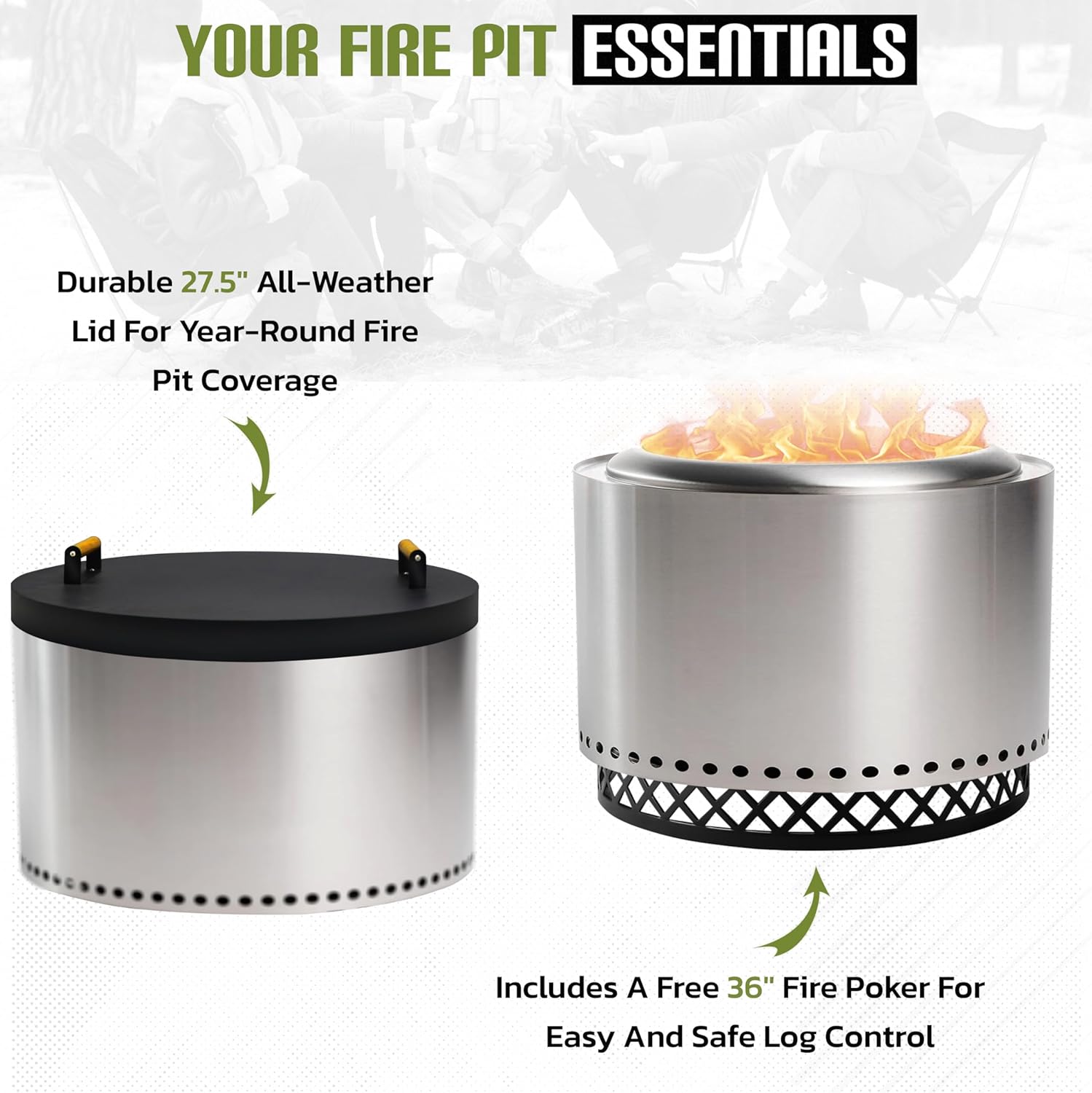 FEBTECH - Smokeless Fire Pit Accessories Combo – 23