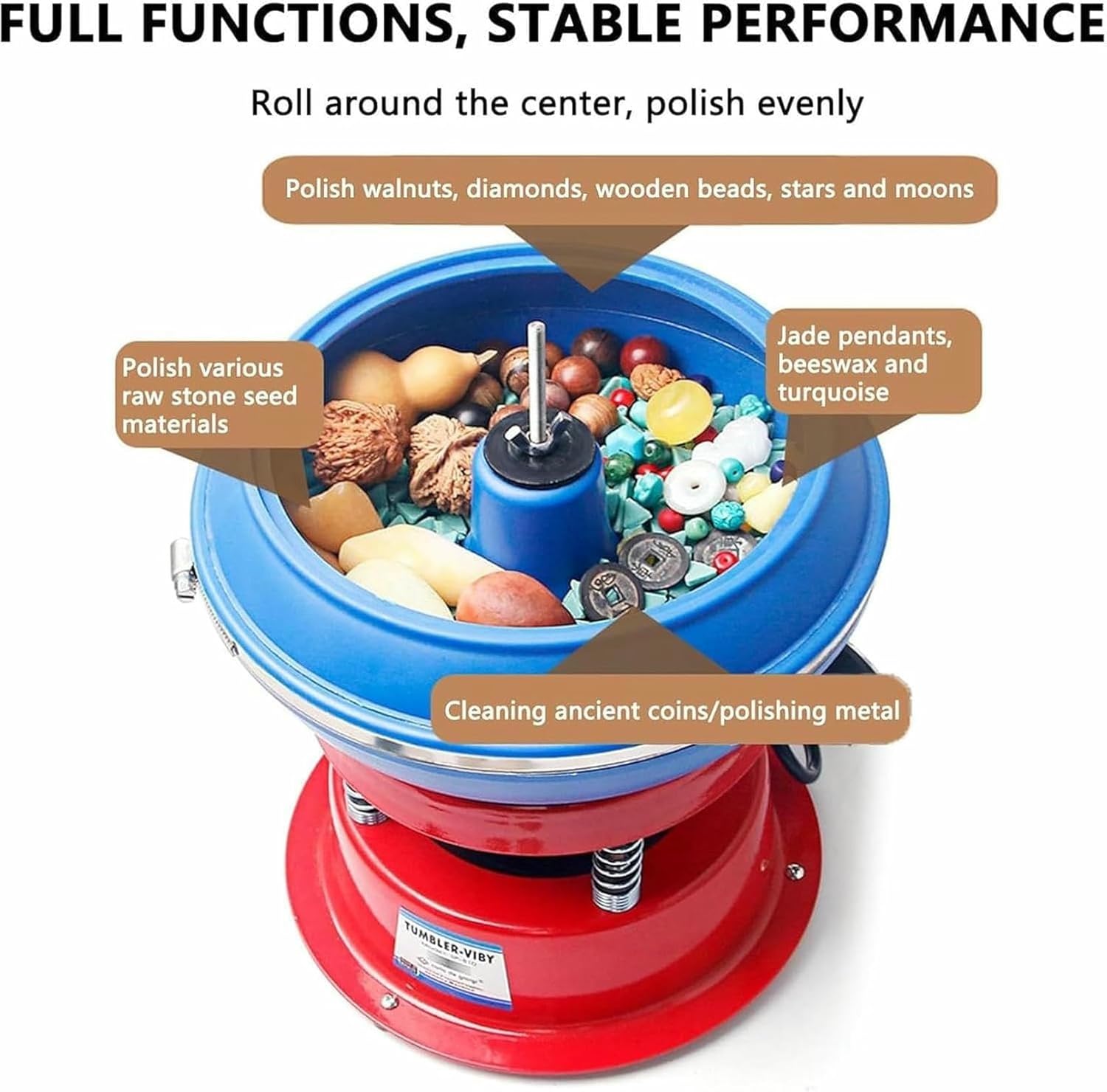 Polish Small Vibration Polishing Machine, Mini Jewelry Vibration Drum Polisher, High Frequency Vibration, For Jade, Handicrafts And Hard Metal Parts