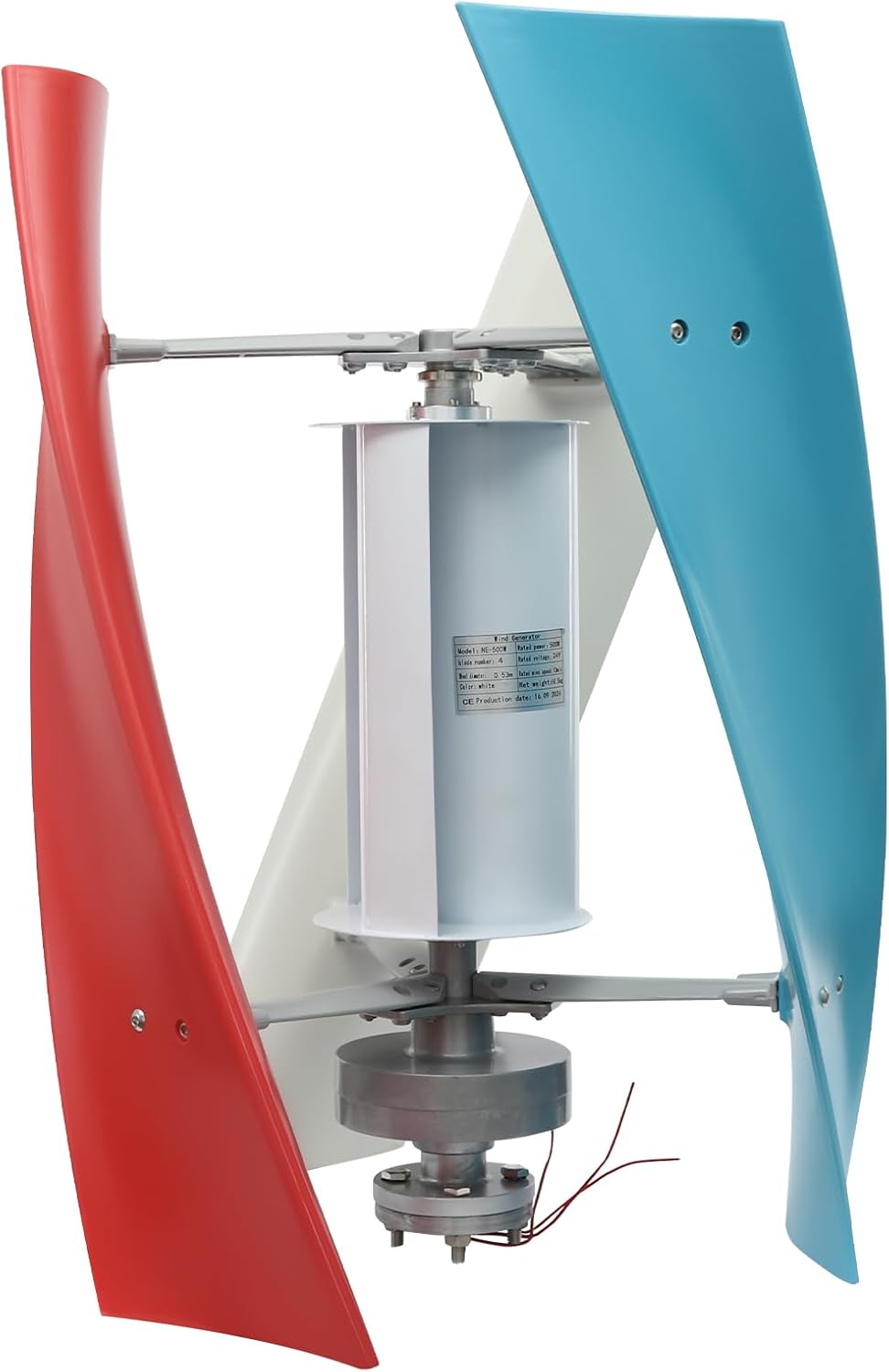 100W 24V Wind Turbine Generator, Wind Power Turbine Generator Kit with Controller, Auto Adjust Windward Direction Vertical, 3 Blades Vertical Axis Generatorsfor Terrace Motor Home Chalet(Tricolor)