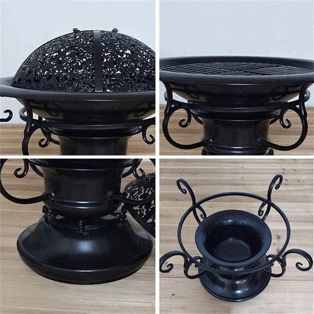 BBQ Grill Outdoor Fire Pit Fire Pits Outdoor Wood Burning Outdoor Fire Pits Metal Garden Fire Pit Basket Heater Log Wood Charcoal Burner Brazier Grill Stove for Backyard with Cover Bbq