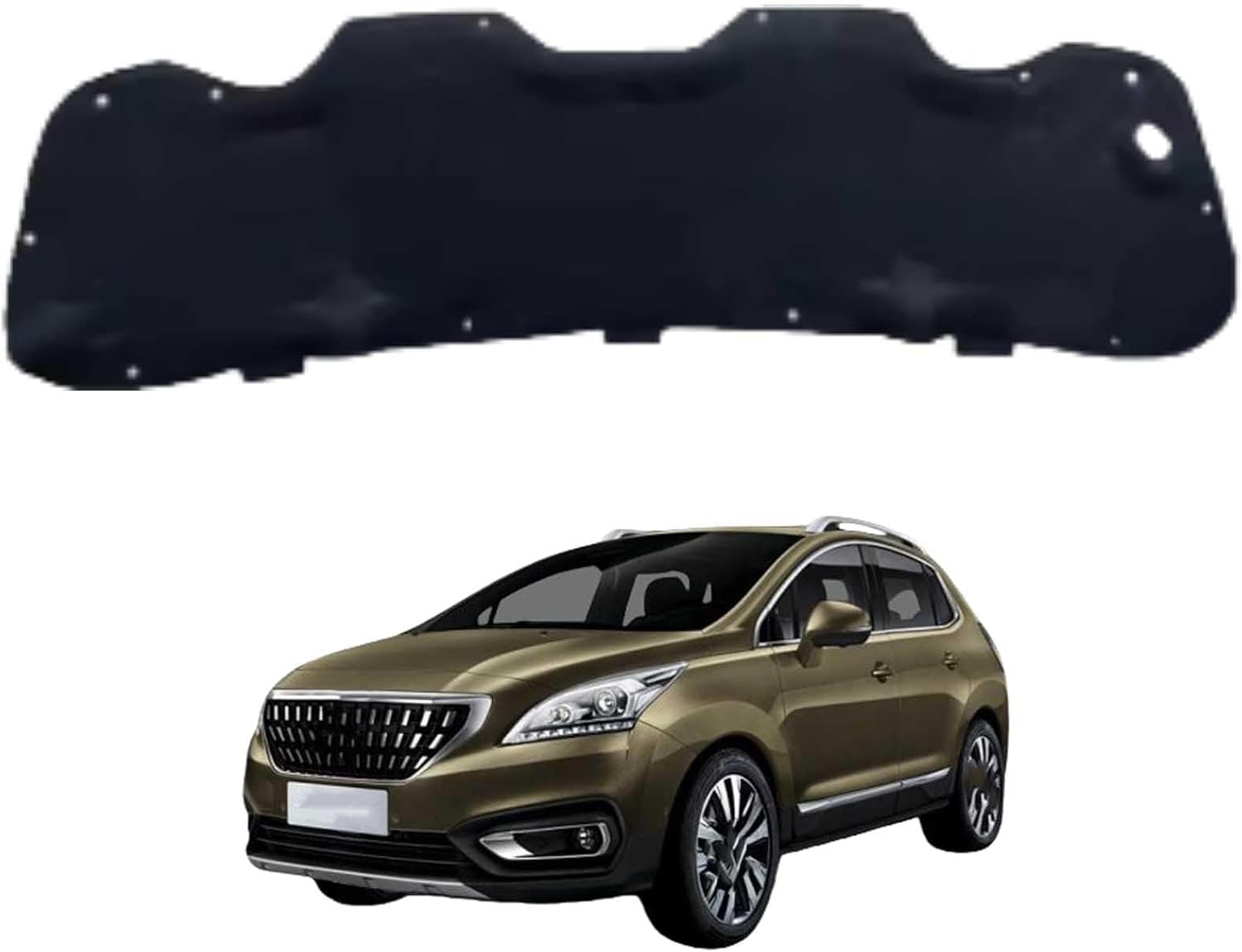 Car Front Hood Engine Sound Pad for Peugeot 3008 2016-2019, Heat Insulation Cotton Mat Cover Soundproof Car Accessories