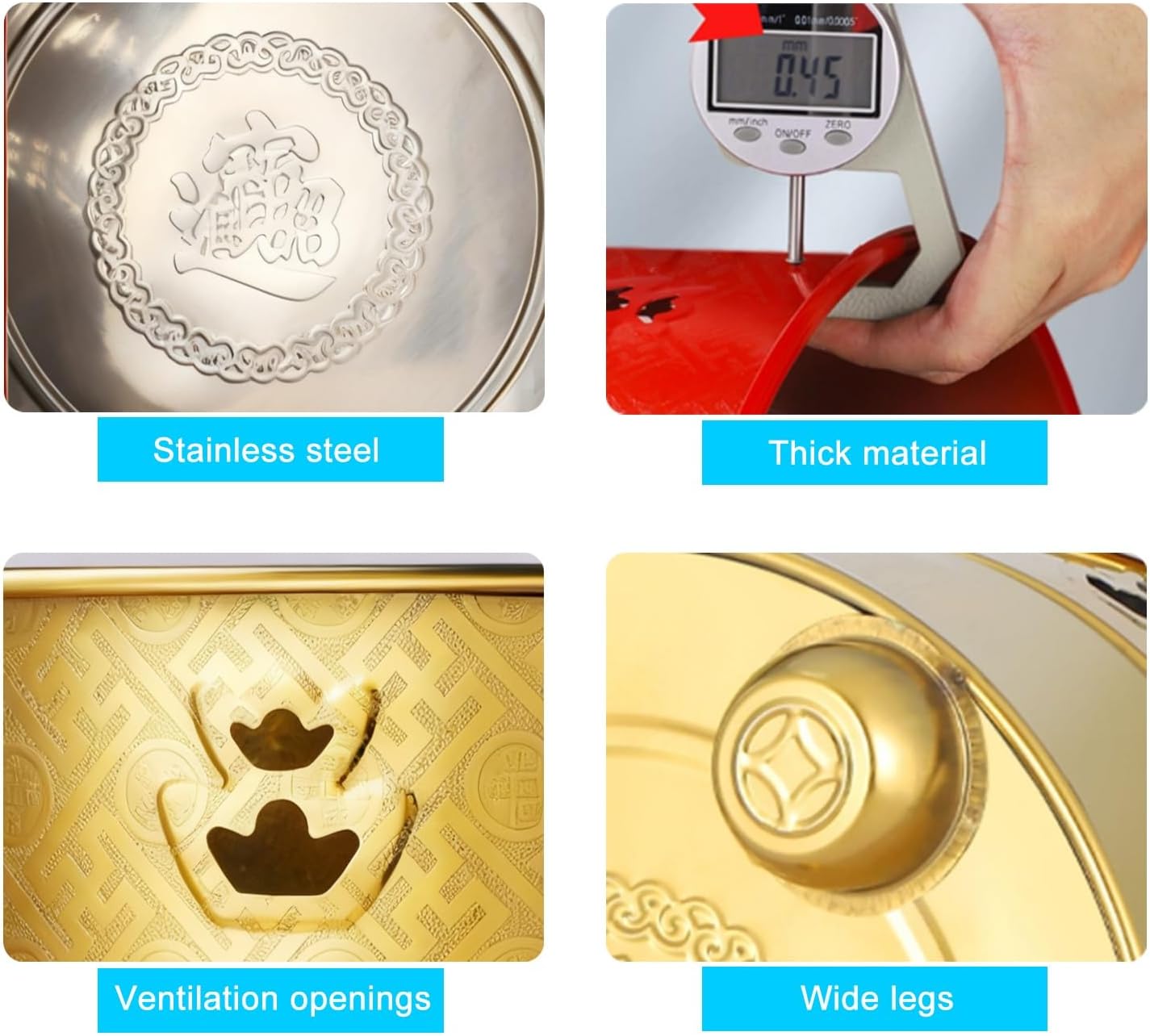 Incinerator, Galvanized Trash can, Metal Fire Pit, Including Tripod, Fire Hook, Inner Liner, for Leaves, Trash, Camping, Bonfire(Red)