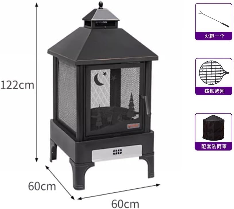 Fire Pits ﻿ Outdoor Barbecue Stove Courtyard Home Winter Stove Commercial Heating Stove Homestay Charcoal Square Barbecue Stove Firewood stove