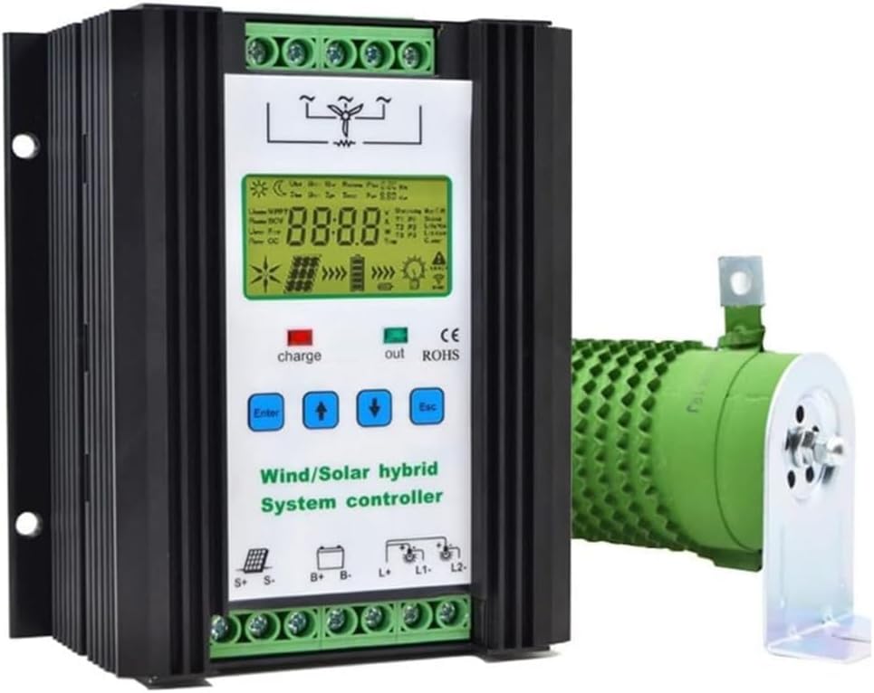 12V,HYZHANHONG MPPT Wind Solar Hybrid Charge Controller, 8000W 12V/24V/48V Boost Charge Regulator with LCD Display and Free Dump Load Accurate,48V
