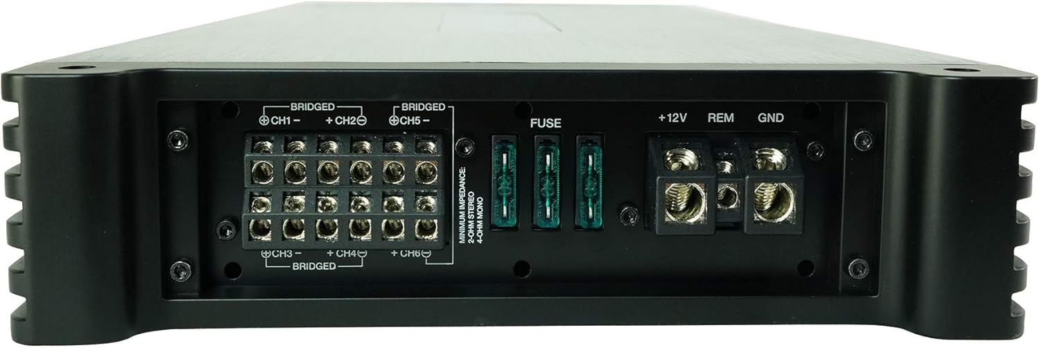 Rockville DBM65 2600W Peak / 660W RMS 6-Channel Marine Amplifier, IPX6, Includes Remote, Adjustable Crossover, PA Mic - Perfect for Boats, Subwoofers, and Marine Audio Systems