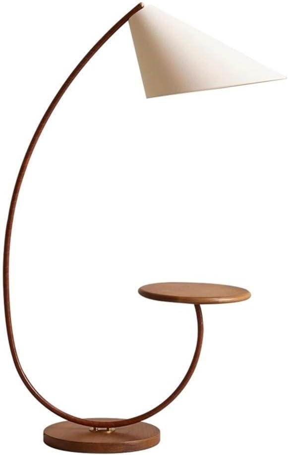 Floor Lamp Wooden Side Table Floor Lamp,Bedroom & Living Room Reading Light