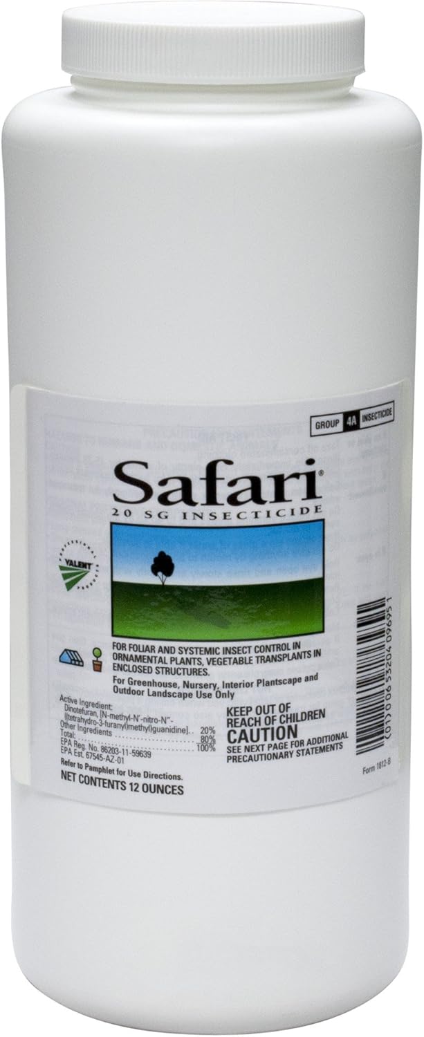Valent Safari 20SG 20 SG Insecticide witth 20% Dinotefuran 12 oz. Bottle